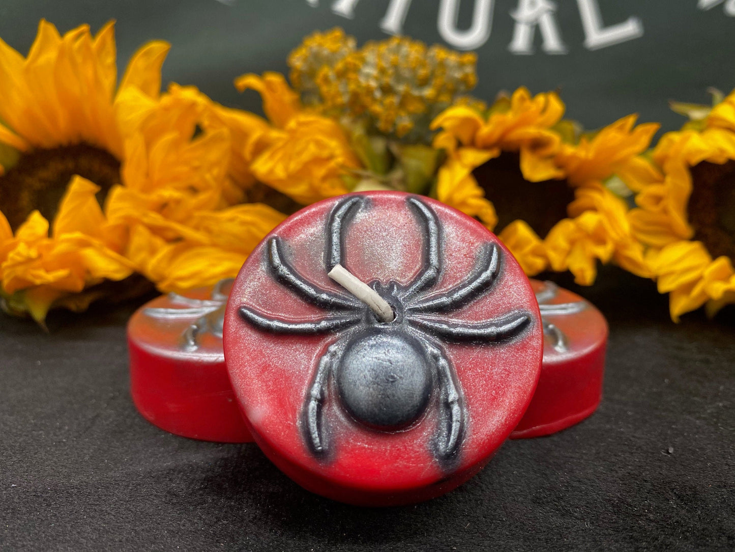 Spider Tealight Candles + Gift Box + Santa Muerte + Samhain + Halloween