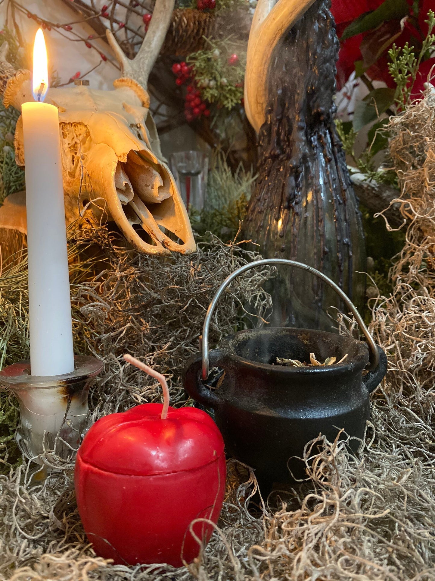 Loadable Apple Candle + Love + Binding + Prosperity + Healing + Santa Muerte