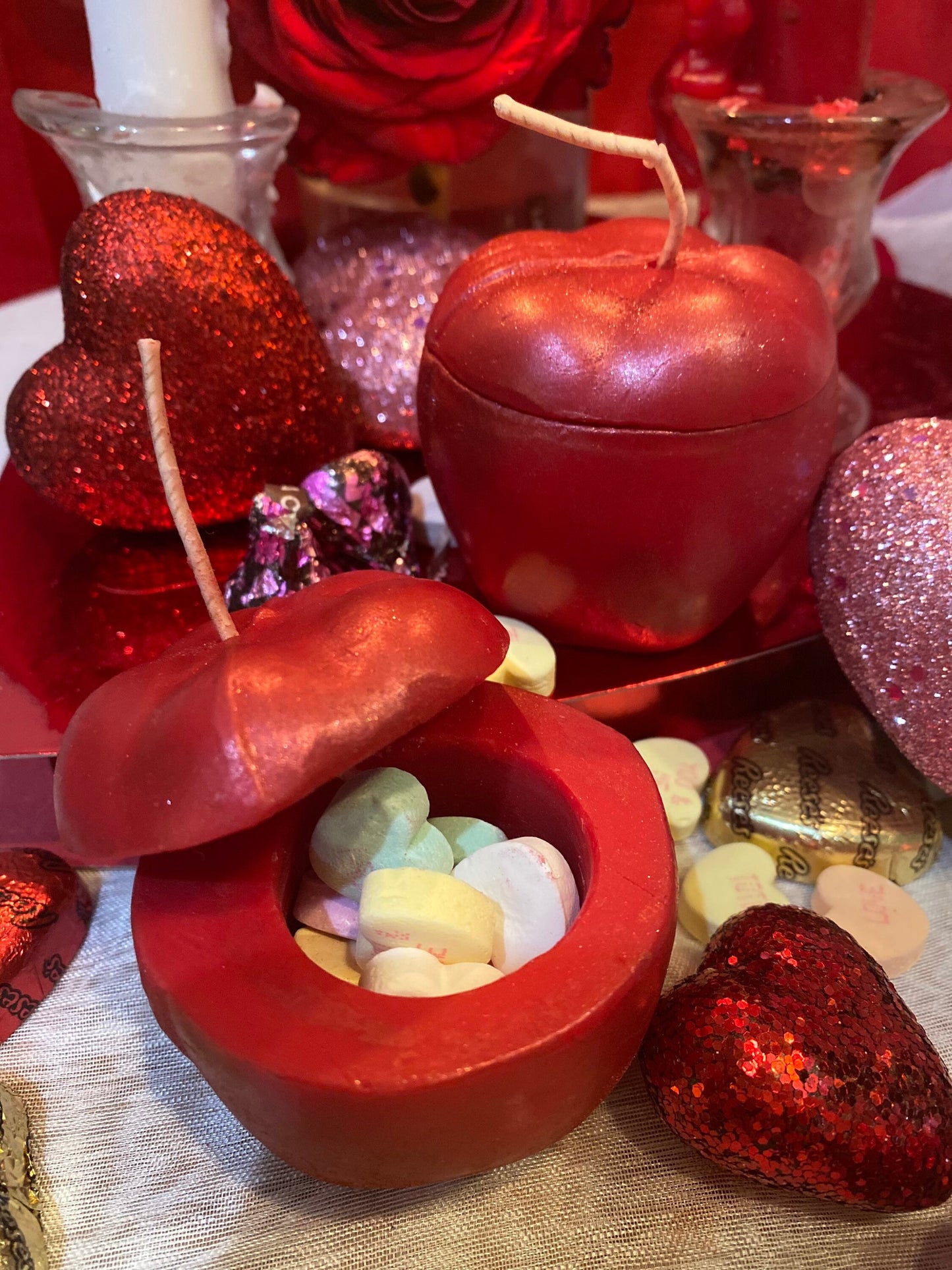 Loadable Apple Candle + Love + Binding + Prosperity + Healing + Santa Muerte