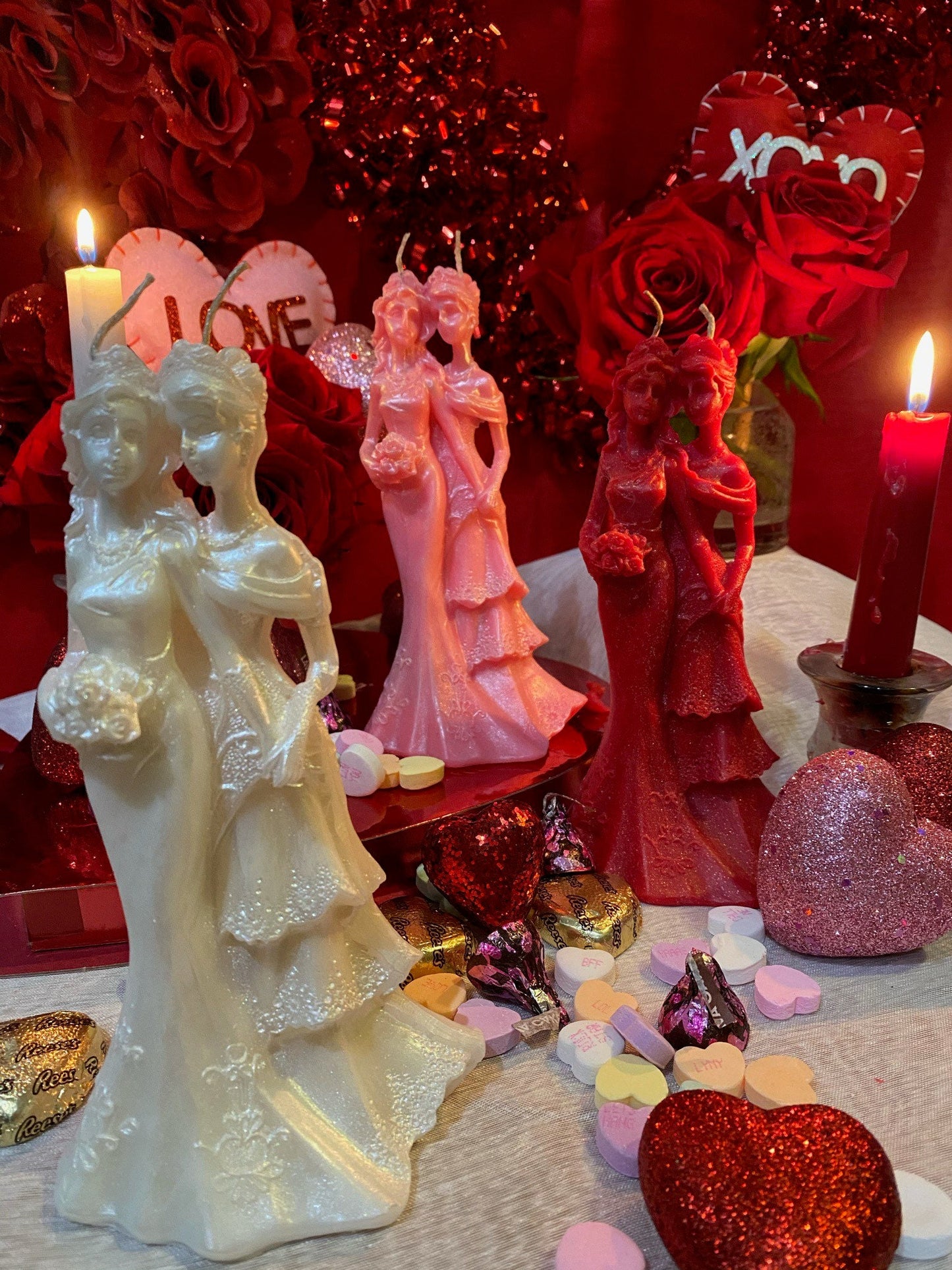 Lesbian Love Candle + Wives + Marriage + Brides + Friendship