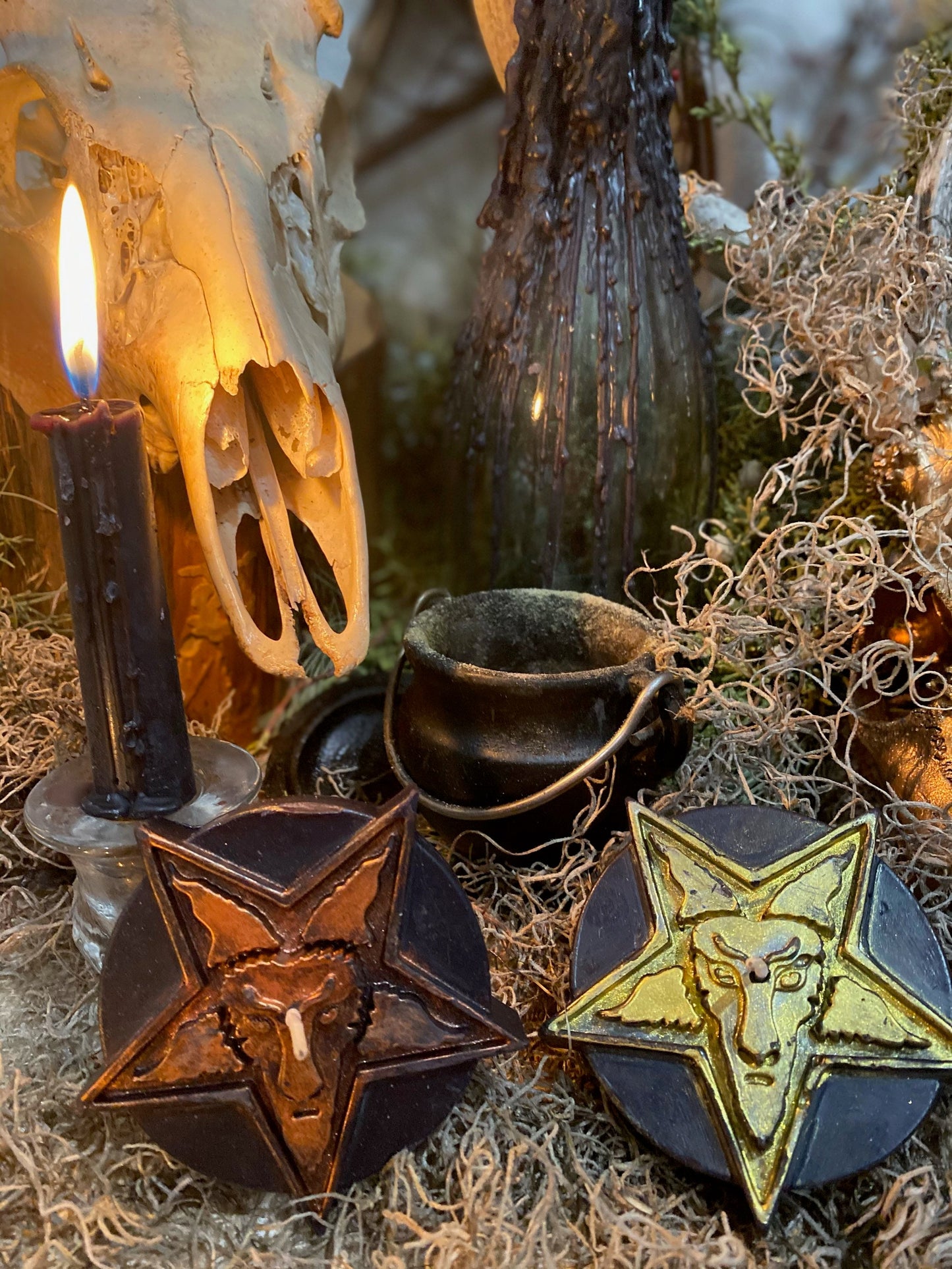 Baphomet Candle + Sigil of Baphomet + Satanic + Church of Satan