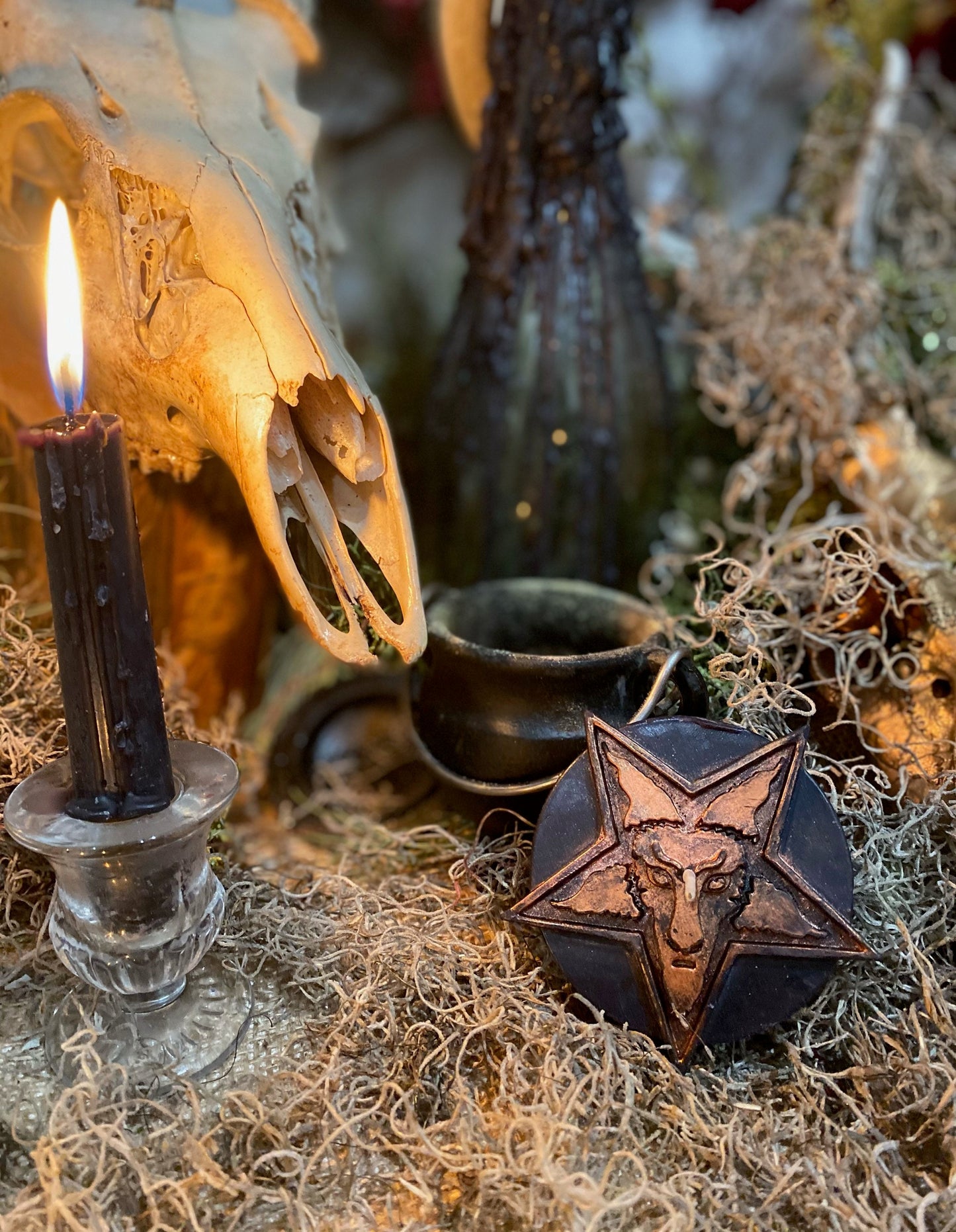Baphomet Candle + Sigil of Baphomet + Satanic + Church of Satan