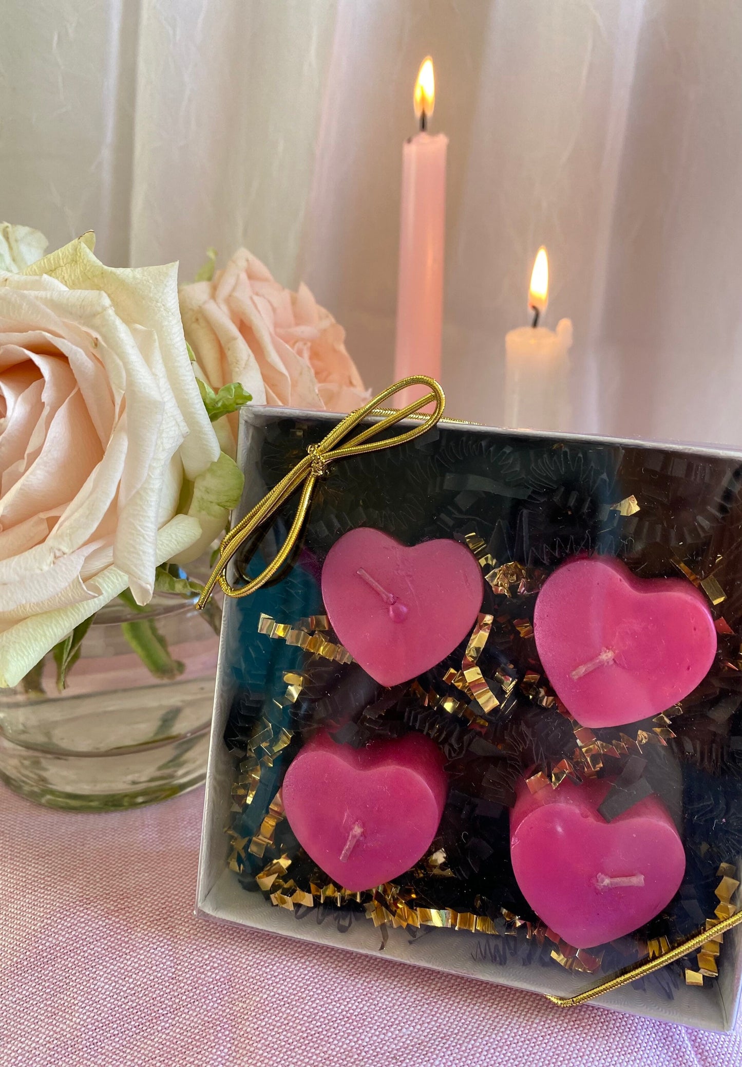 Heart Tealight Candles in Gift Box + Love + Passion