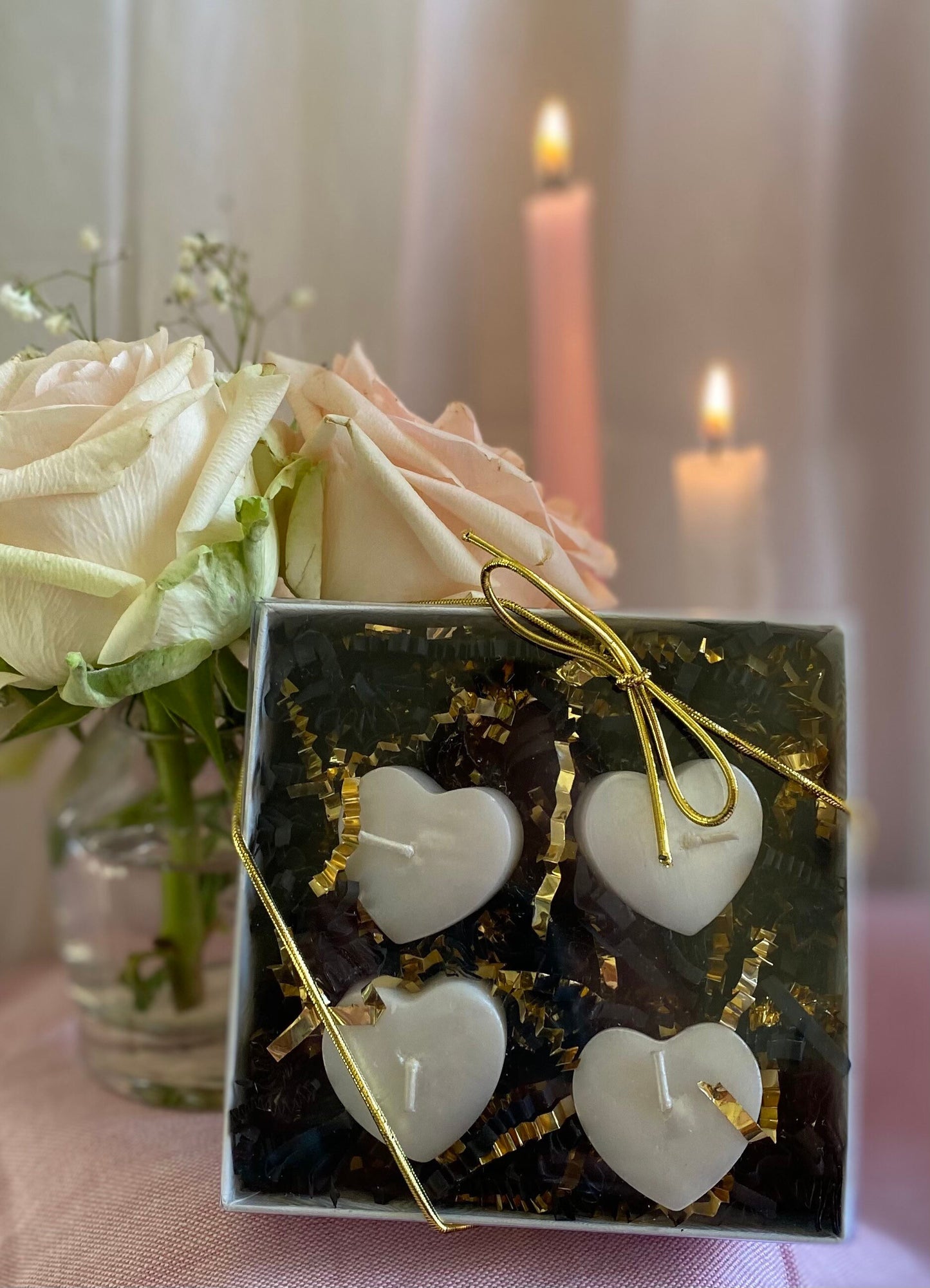 Heart Tealight Candles in Gift Box + Love + Passion