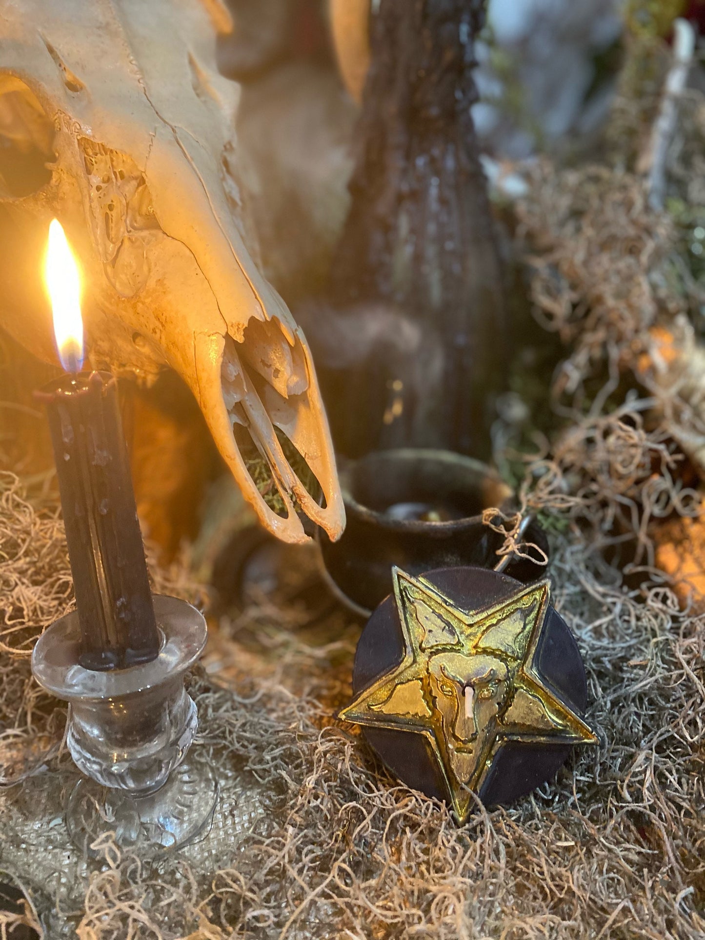 Baphomet Candle + Sigil of Baphomet + Satanic + Church of Satan
