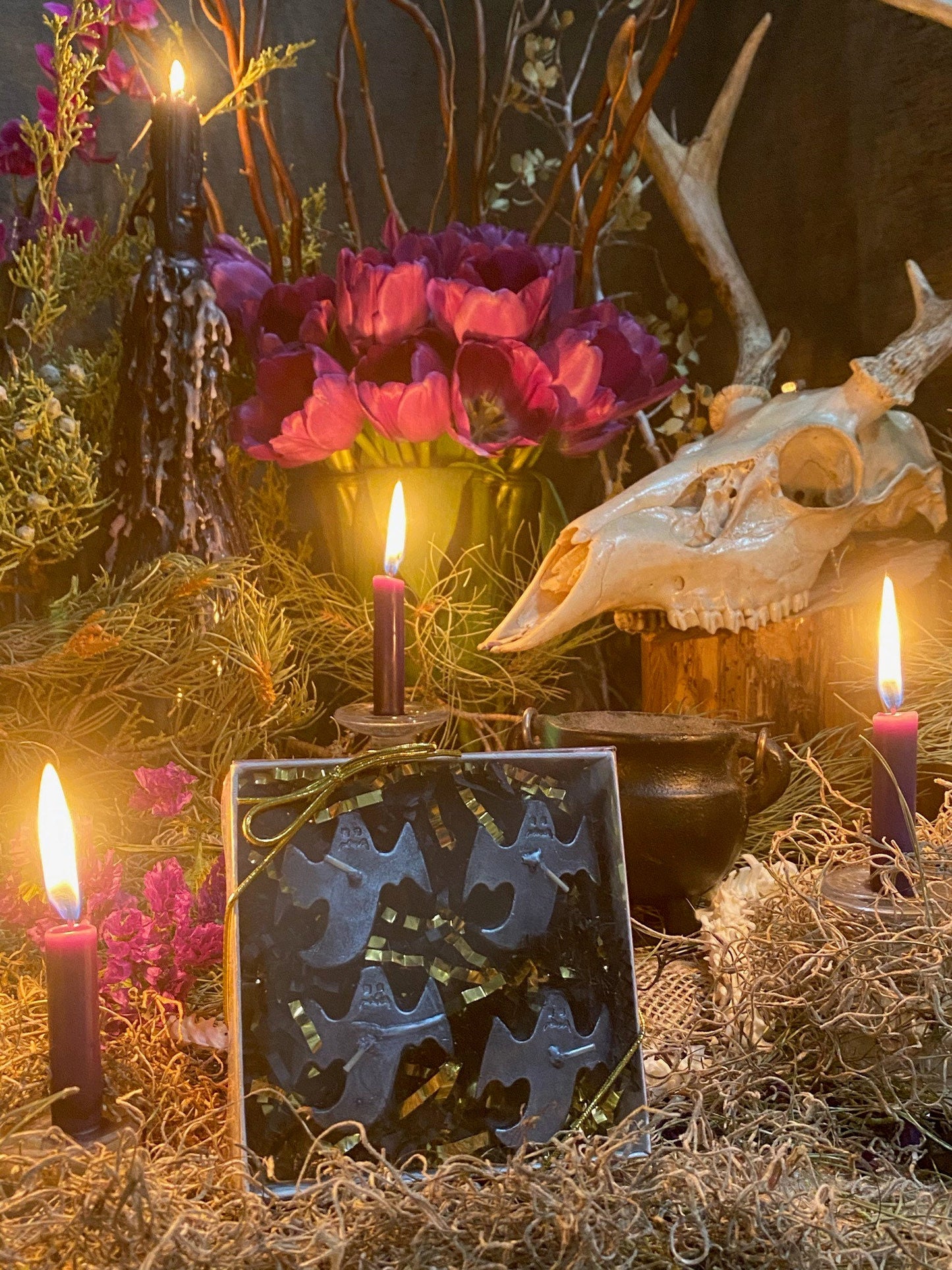 Ghost Tealight Candles + Gift Box + Haint + Spook + Samhain + Halloween