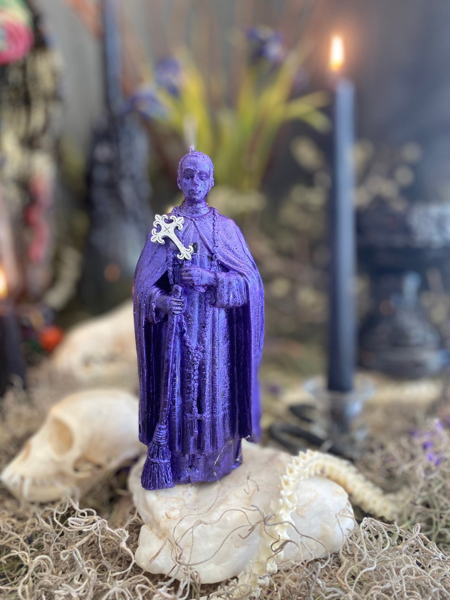 Baron Samedi Figure Candle + Blessed + Fixed Protection + Justice + Healing + Money