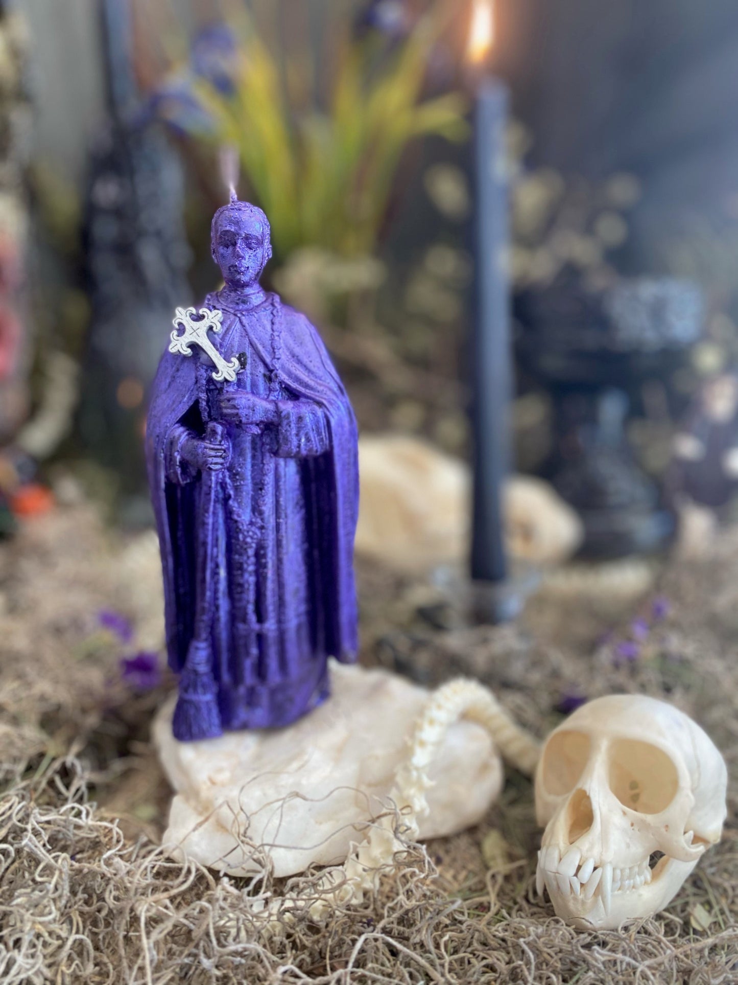 Baron Samedi Figure Candle + Blessed + Fixed Protection + Justice + Healing + Money
