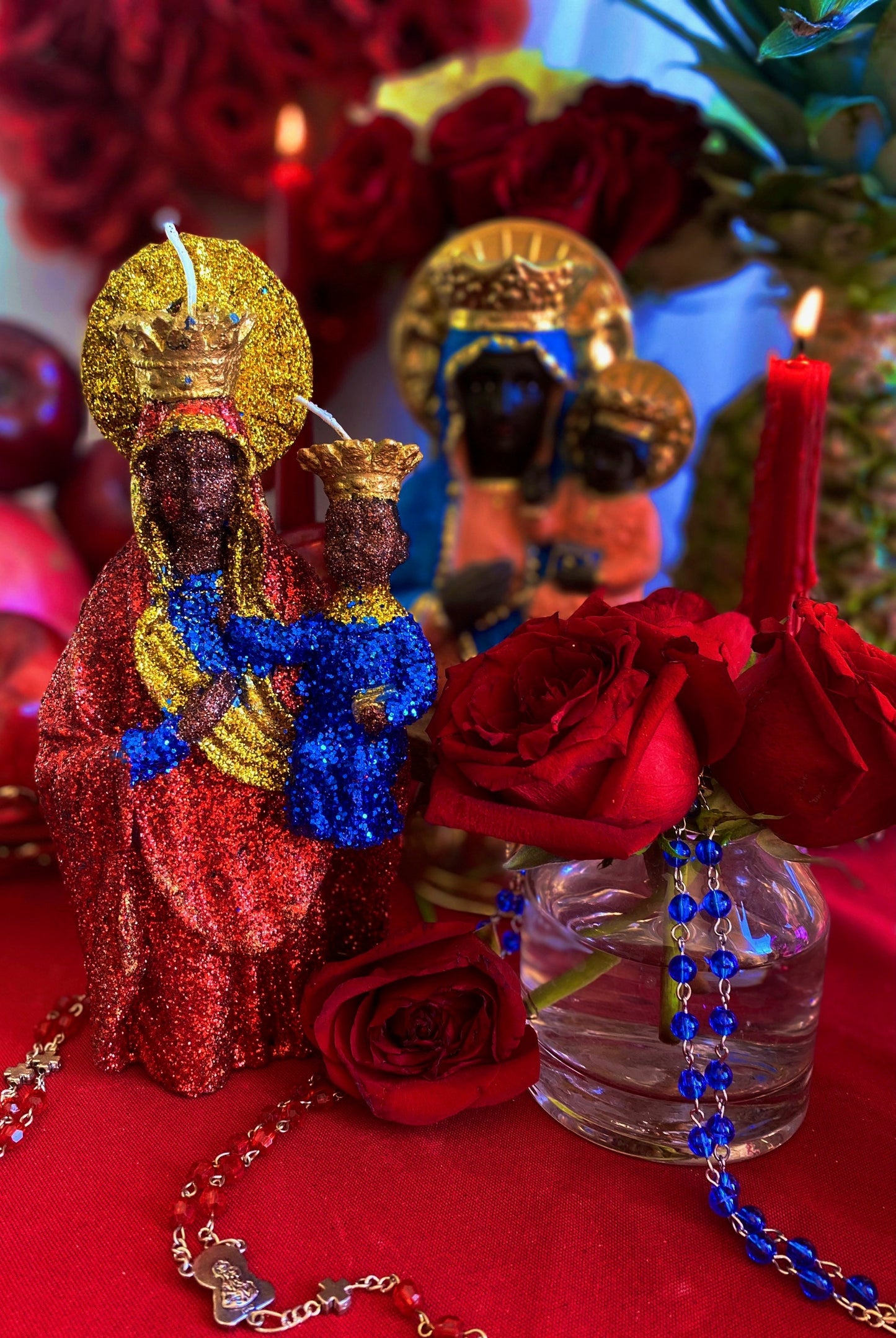 Ezili Danto + Erzulie Dantor Figure Candle + 24K Gold + Protection + Justice + Lesbians + Transgender + Mother + Cleansed & Fixed