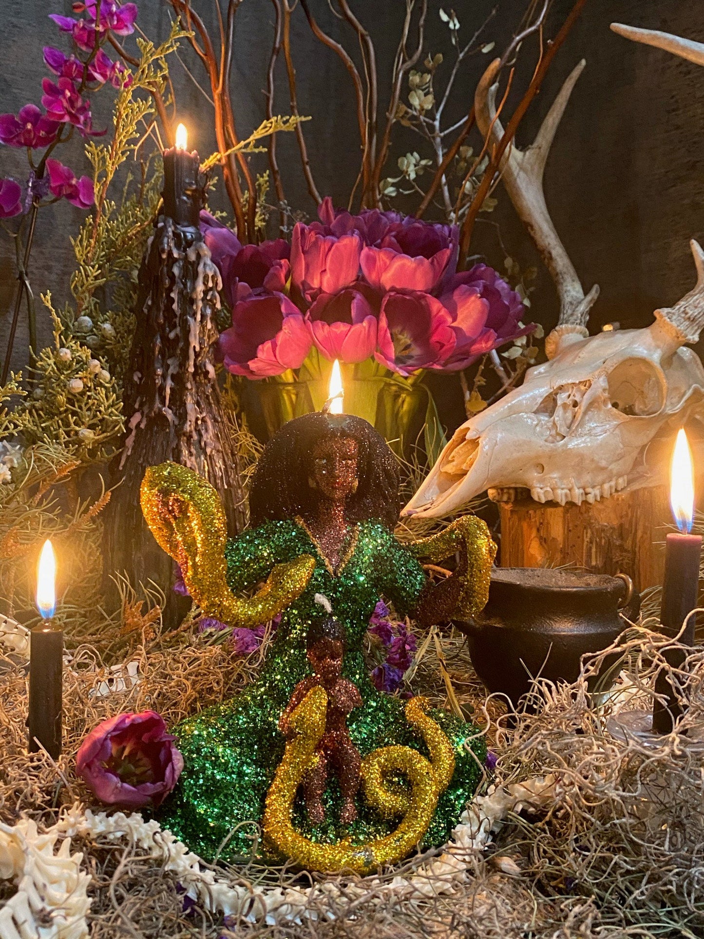 Filomena Lubana Figure Candle + Domination + Cleansed & Fixed + Santa Marta Dominadora + Marta La Culebra + Saint Martha The Dominator