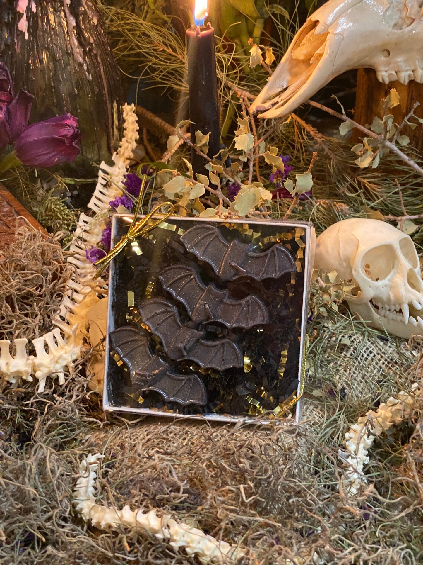 Bat Tealight Candles + Gift Box + Samhain + Halloween