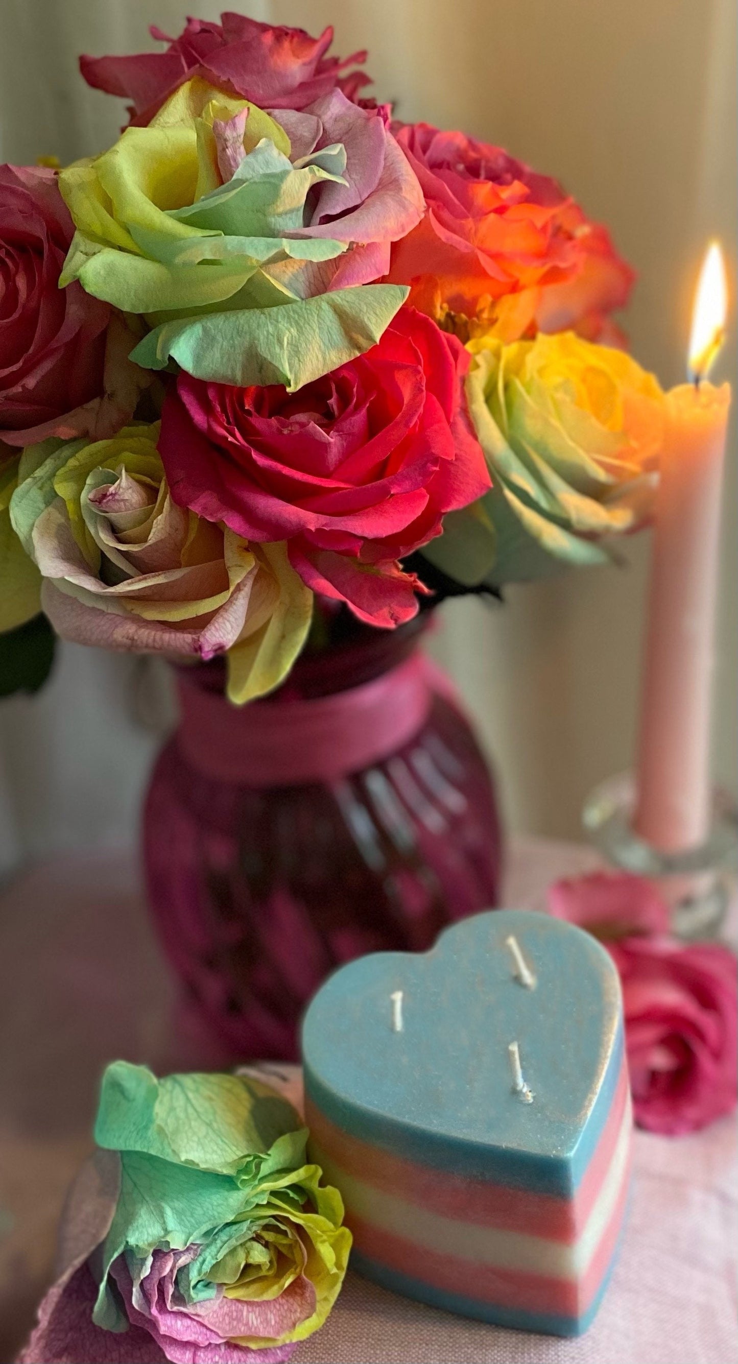 Transgender Pride Heart Candle