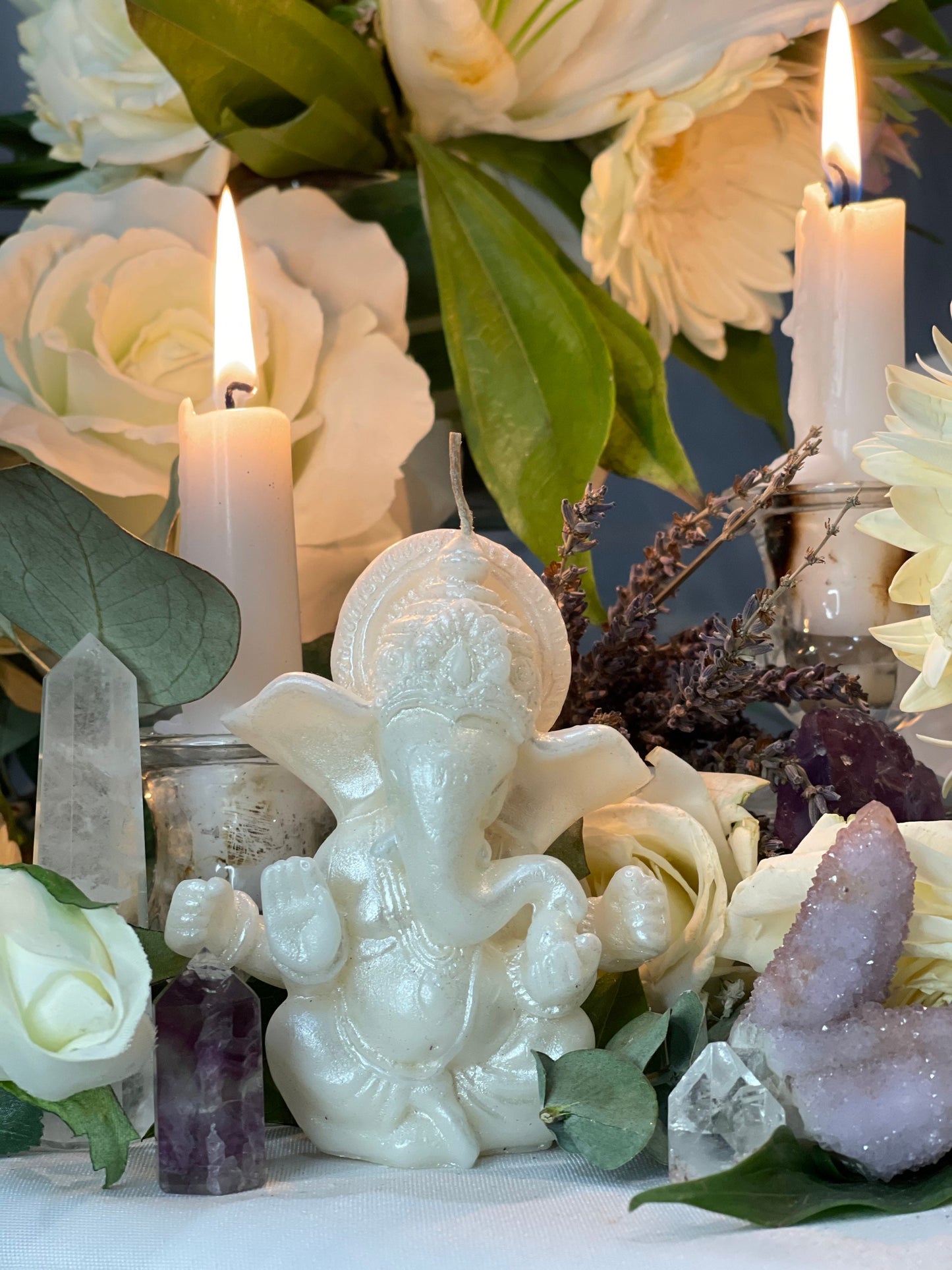 Ganesha Figure Candle + Road Opener + Obstacle Remover