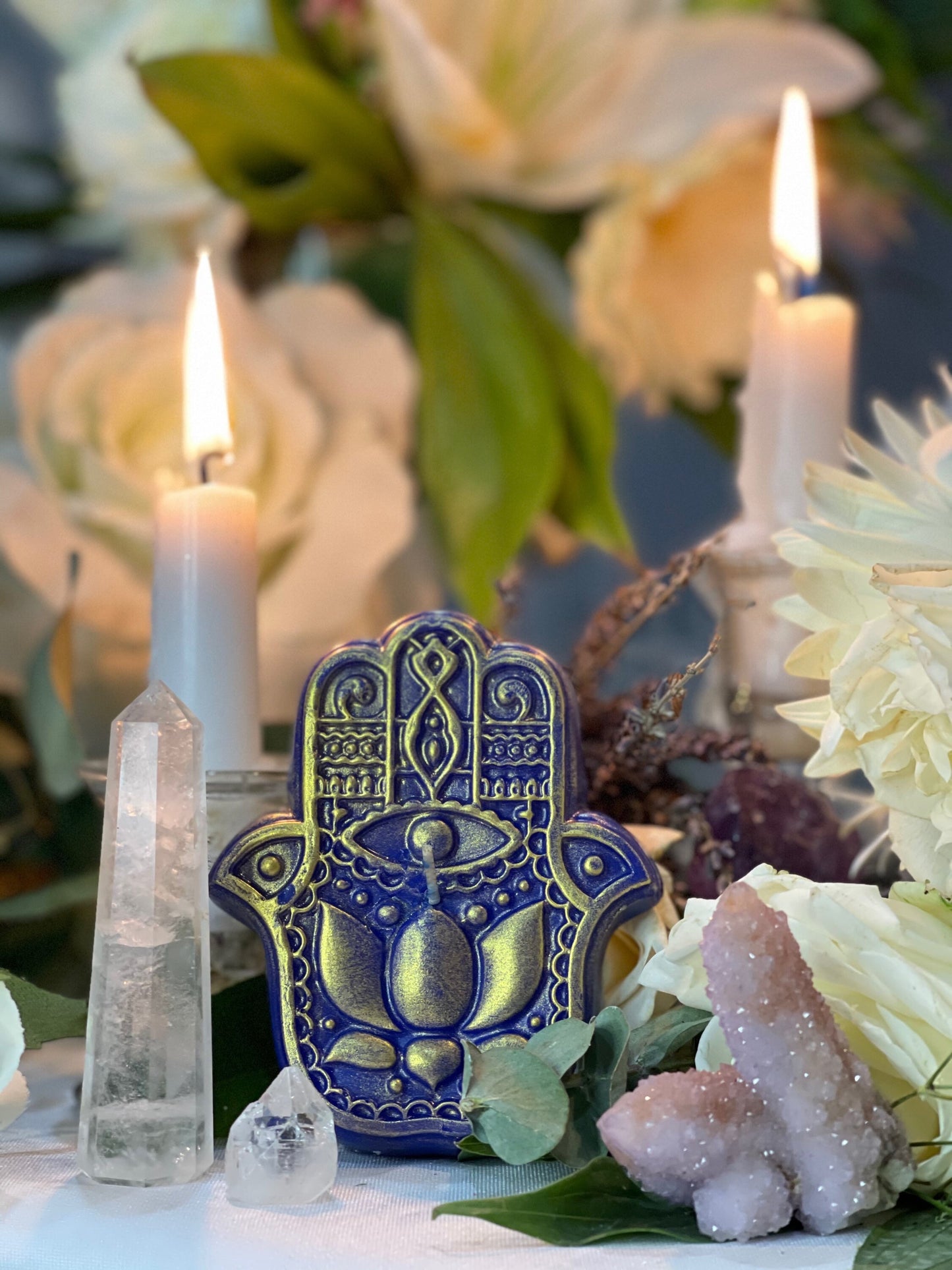Hamsa Candle + Protection Against Evil Eye