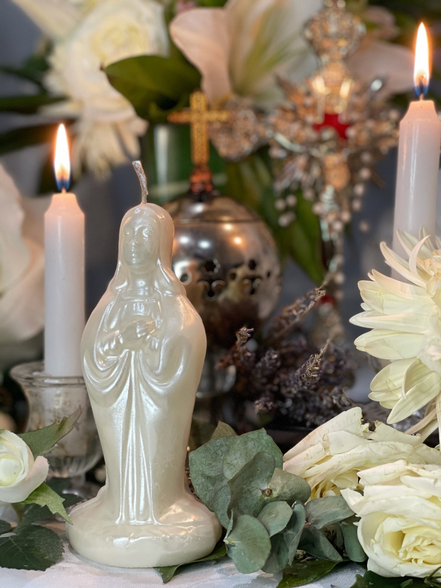 6” Praying Mary Candle + Blessings + Spirituality