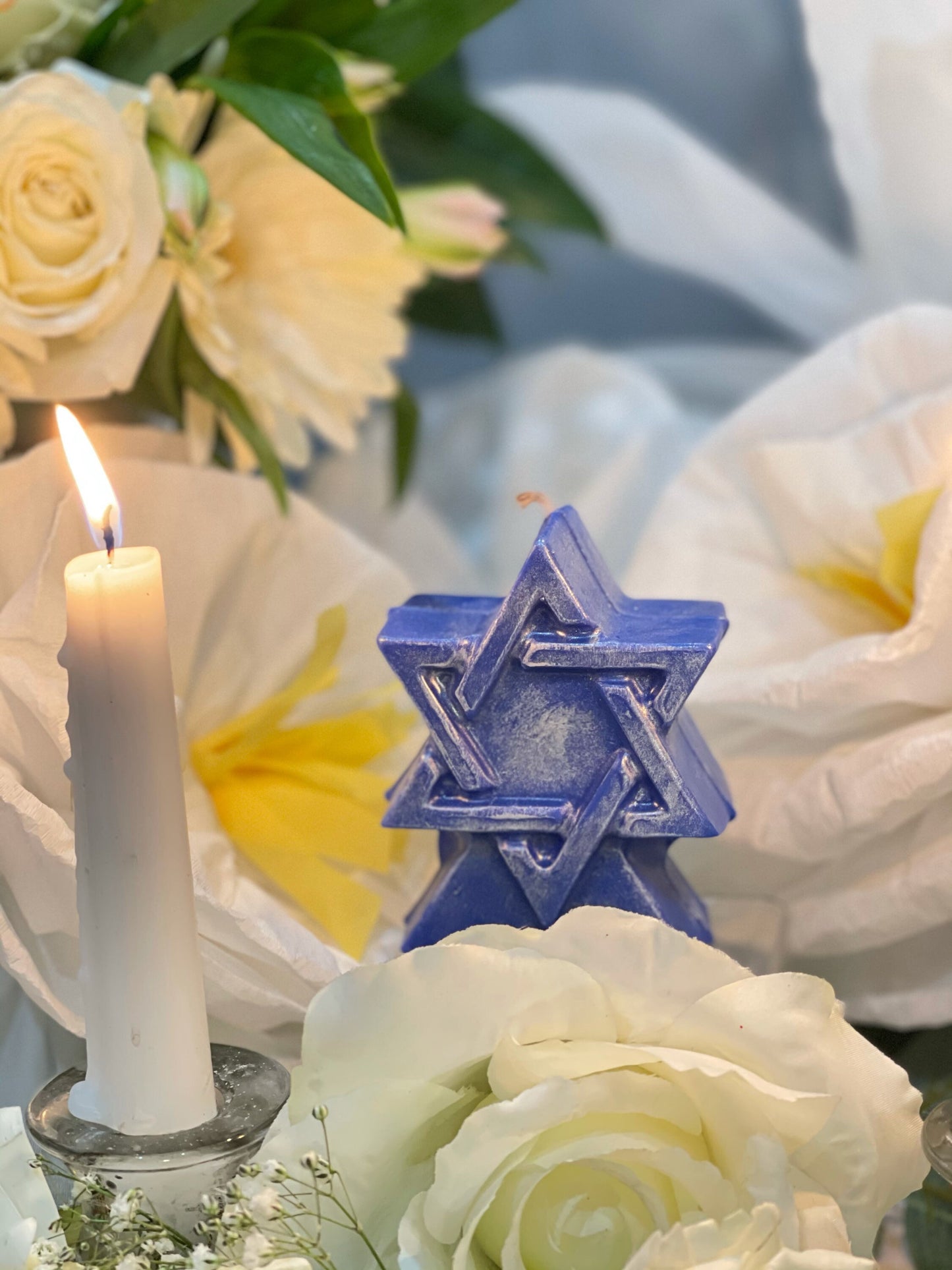 Star of David Candle + Jewish + Blessings + King Solomon + Spirituality