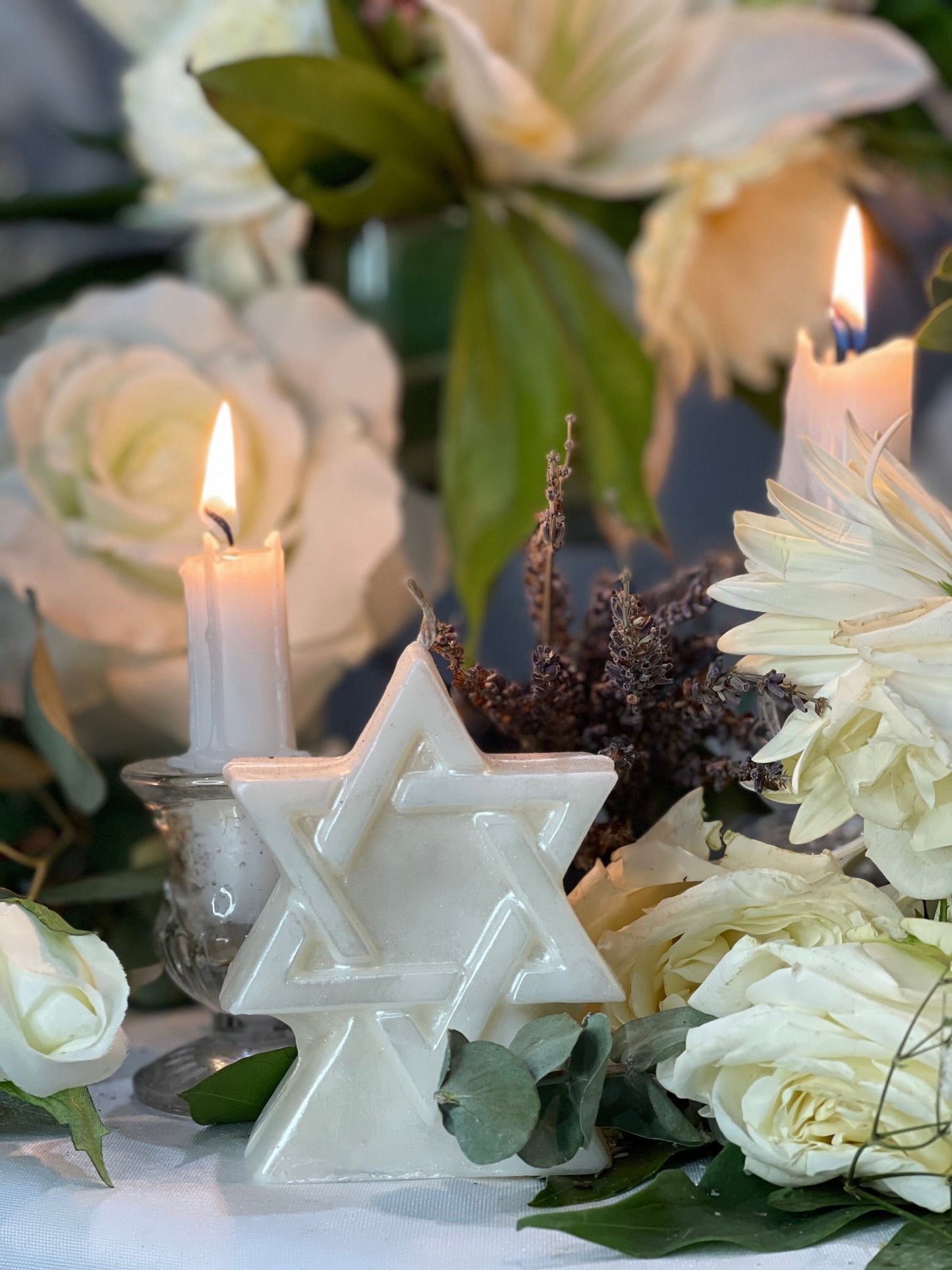 Star of David Candle + Jewish + Blessings + King Solomon + Spirituality