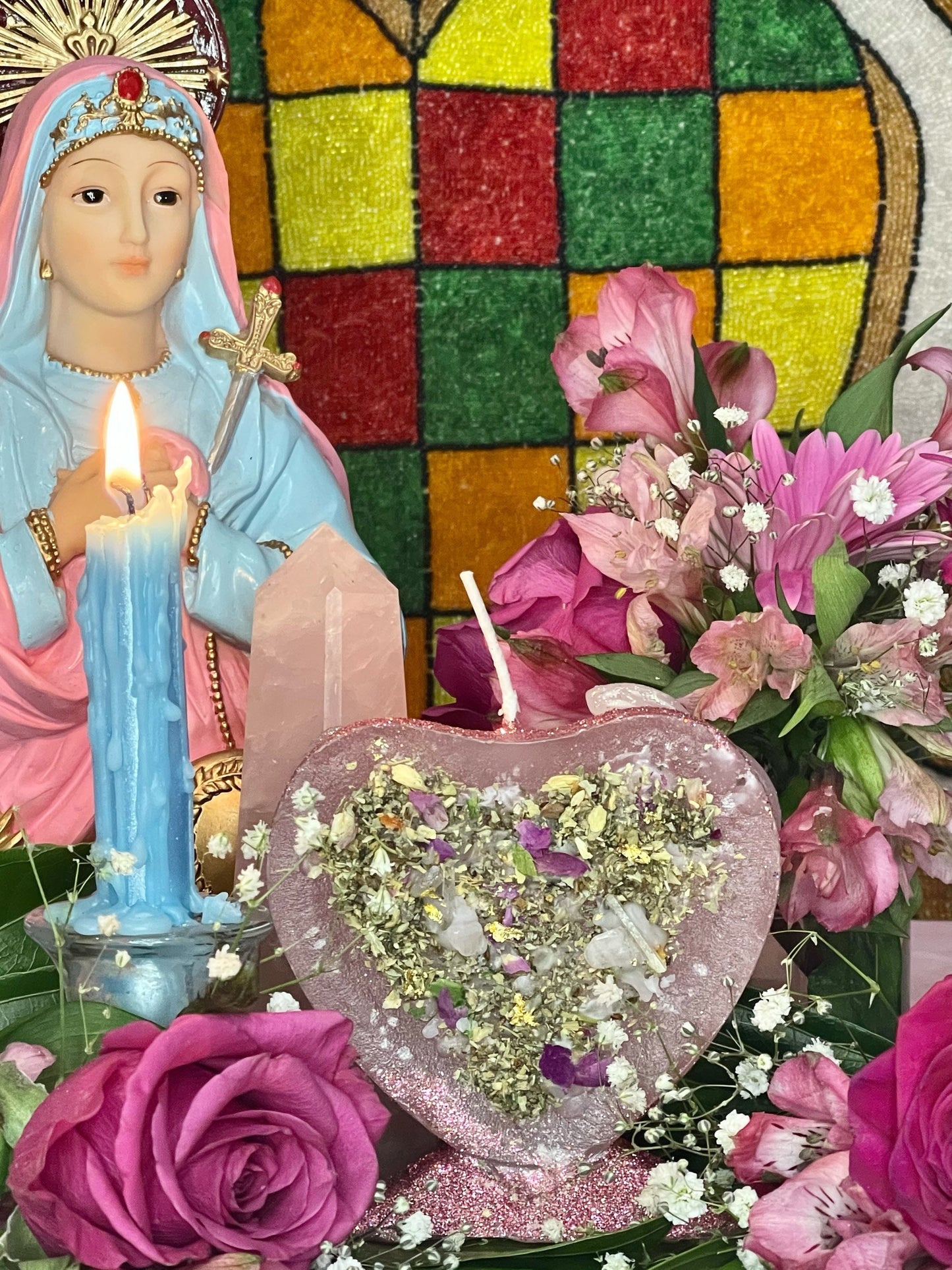 Metres Ezili Freda Heart Candle + Metresili + Blessed + Fixed + 24K Gold