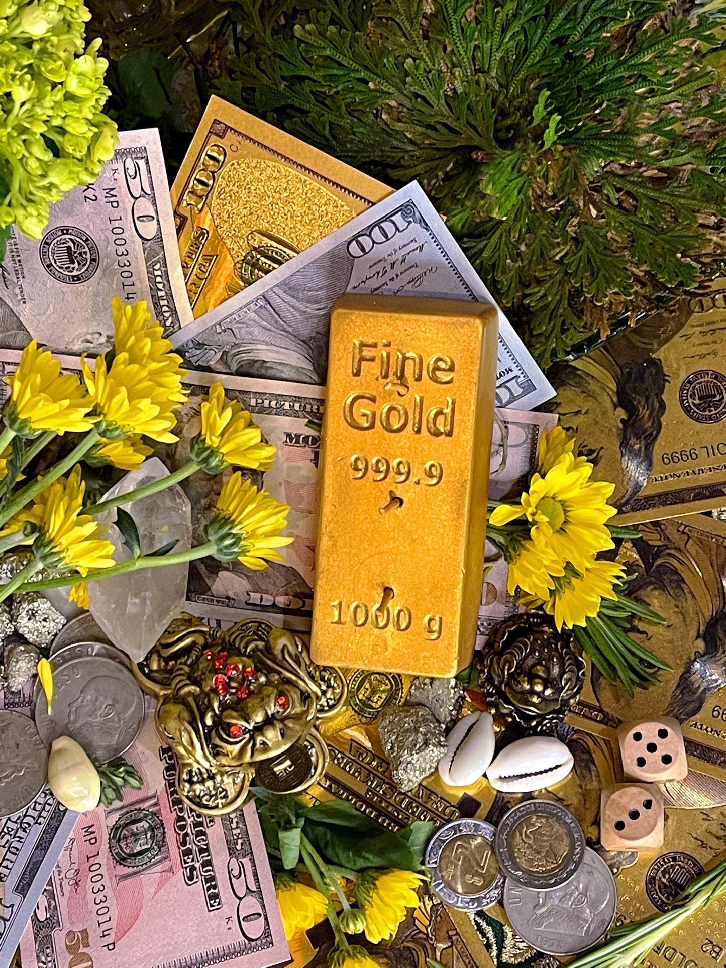 Gold Bar Candle + Money Drawing
