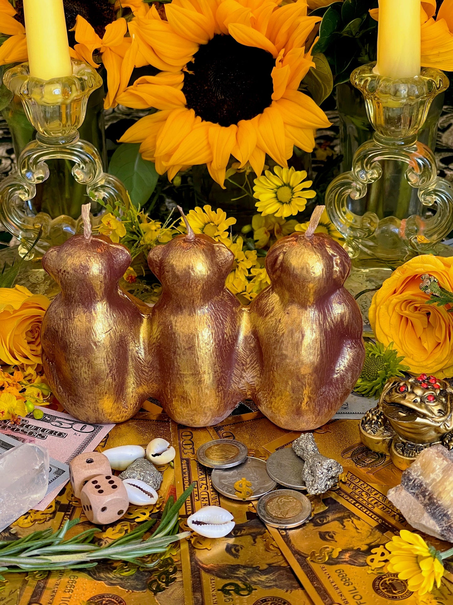 Three Wise Monkeys Candle + Hear No Evil + See No Evil + Speak No Evil + Stop Gossip & Jealousy + Wishes + Hide Spells