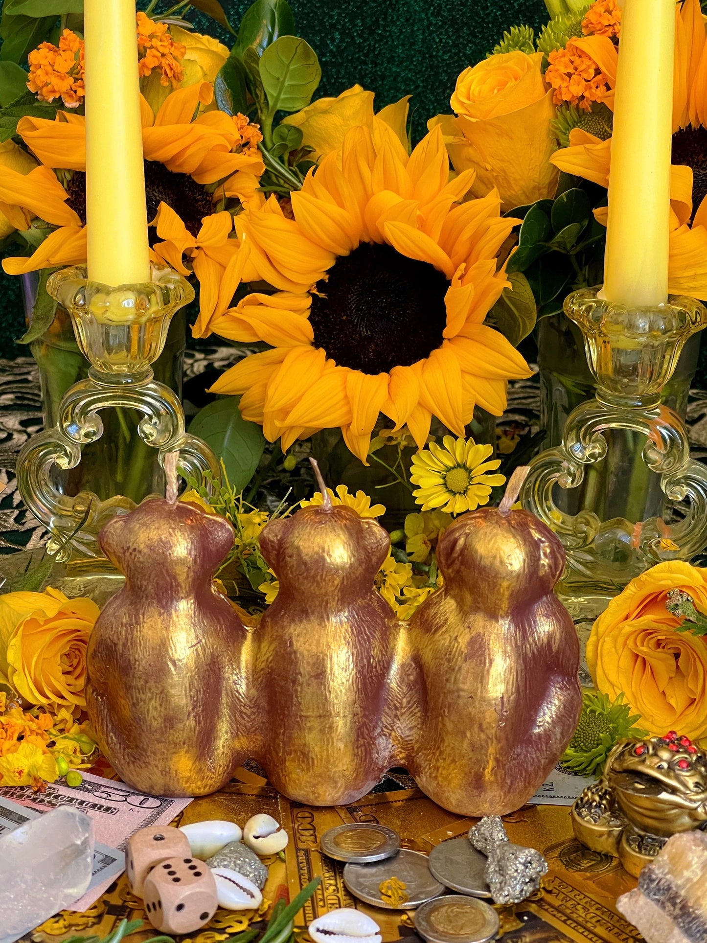 Three Wise Monkeys Candle + Hear No Evil + See No Evil + Speak No Evil + Stop Gossip & Jealousy + Wishes + Hide Spells