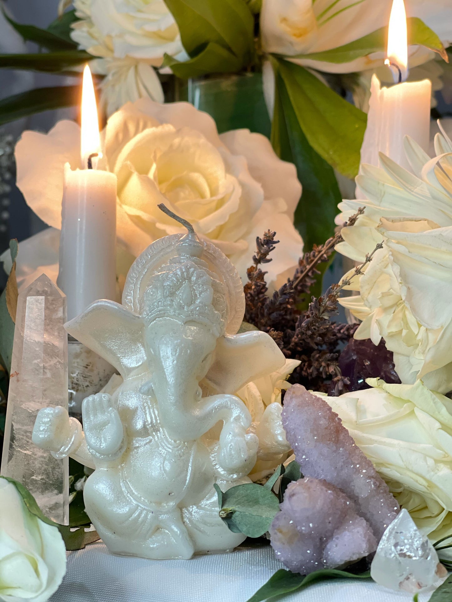 Ganesha Figure Candle + Road Opener + Obstacle Remover