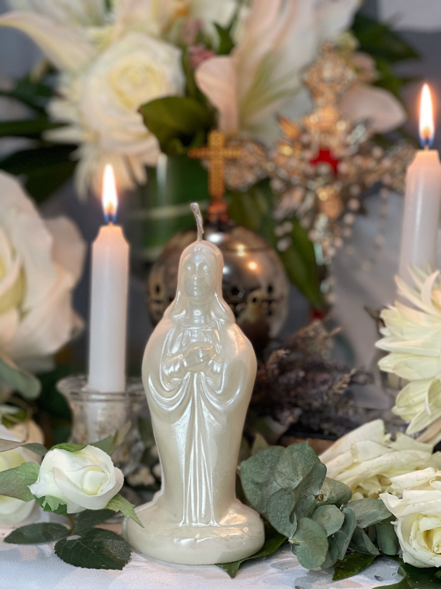 6” Praying Mary Candle + Blessings + Spirituality