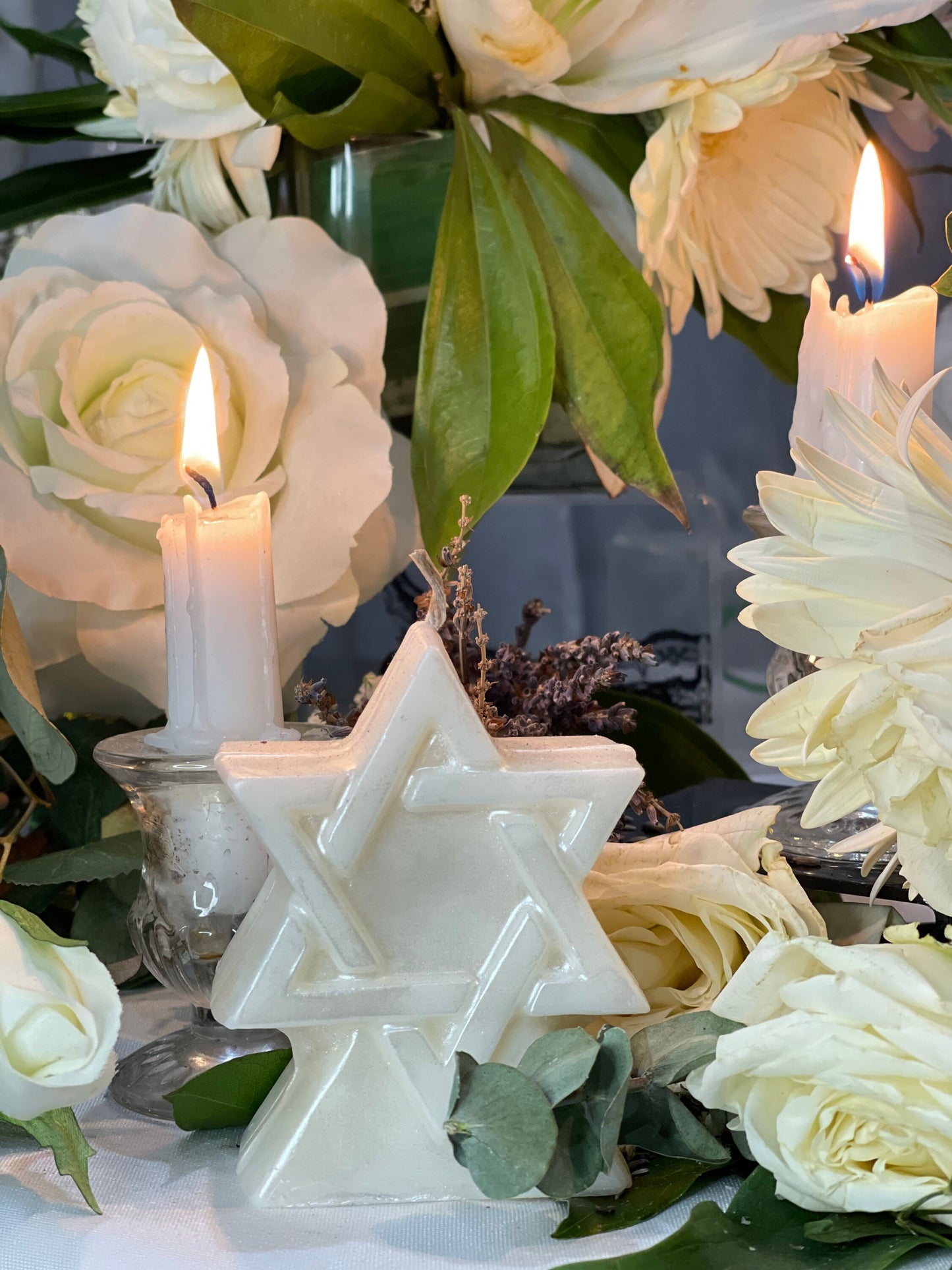 Star of David Candle + Jewish + Blessings + King Solomon + Spirituality