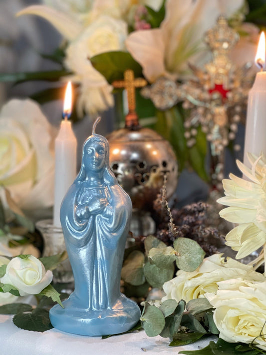 6” Praying Mary Candle + Blessings + Spirituality