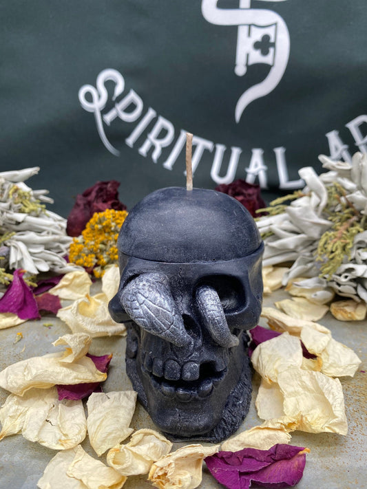 Loadable Snake Eyes Skull Candle