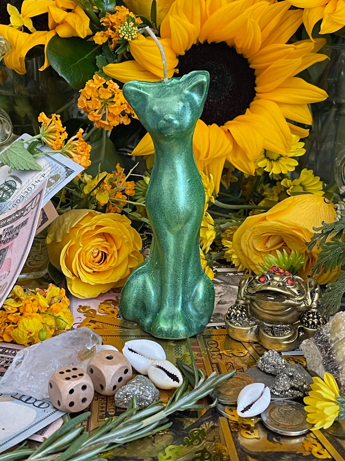 Cat Candle + Hoodoo + Conjure + Gato Negro