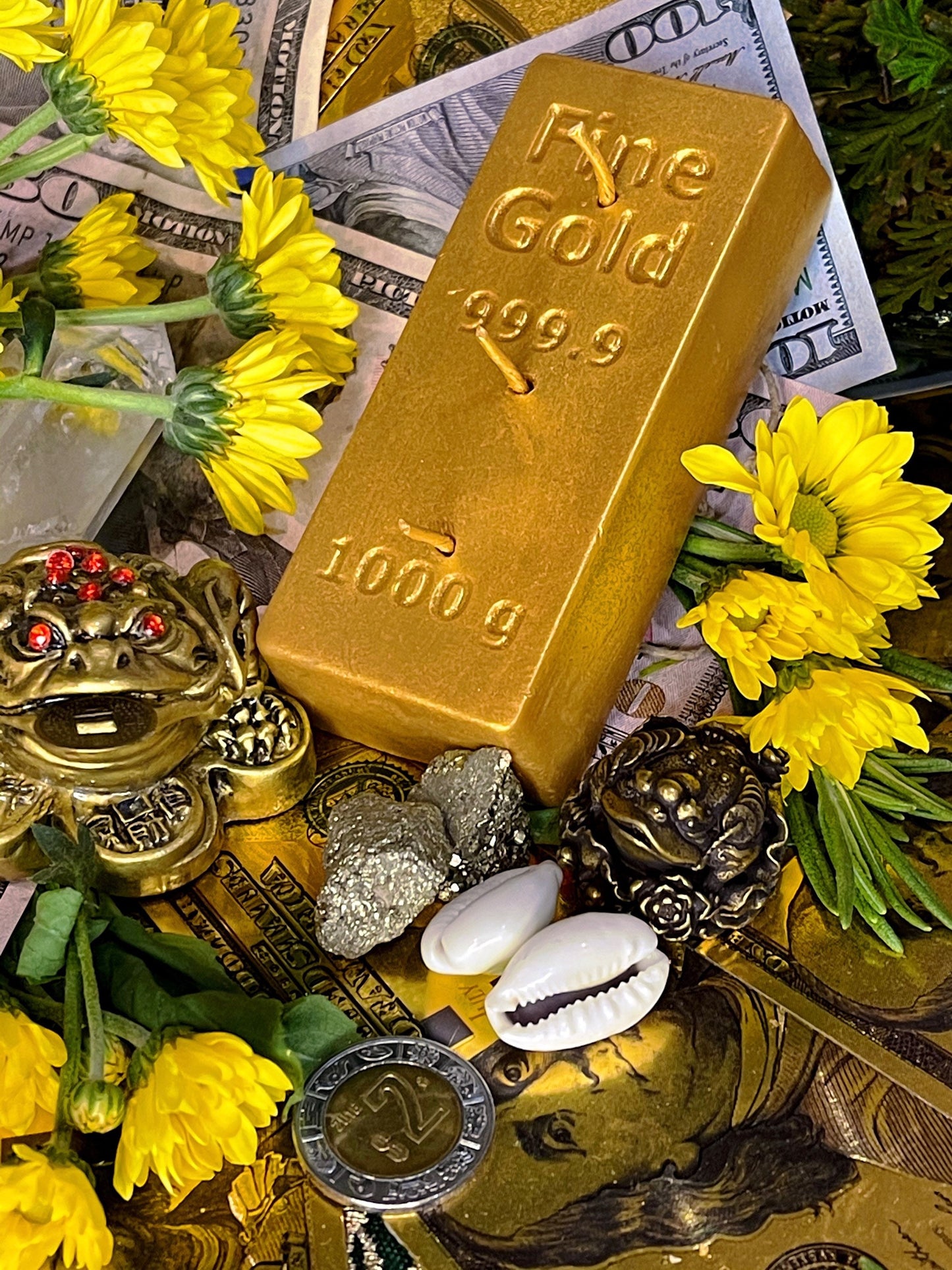 Gold Bar Candle + Money Drawing