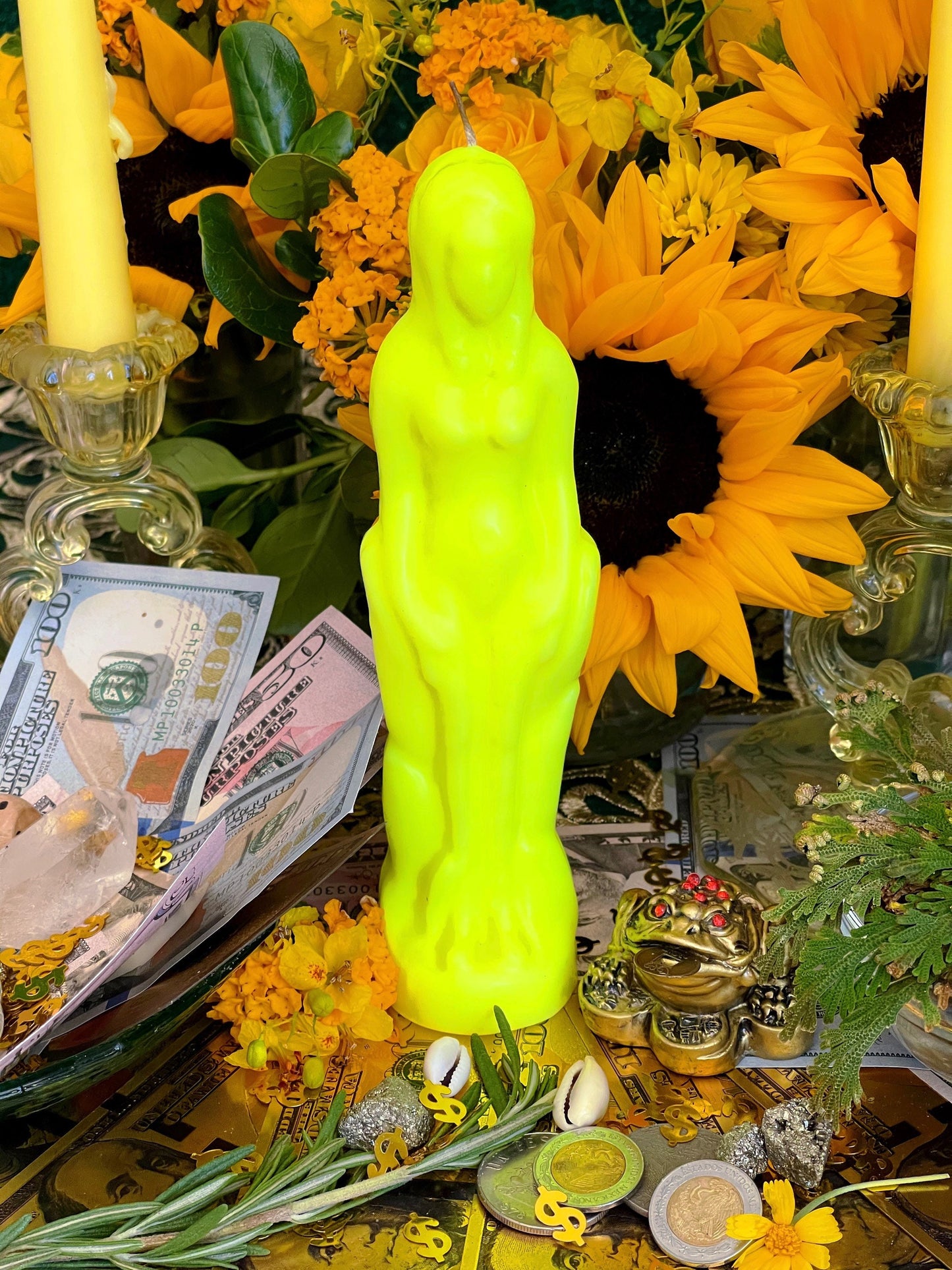 Neon Female Figure Candles + Glows under Blacklight
