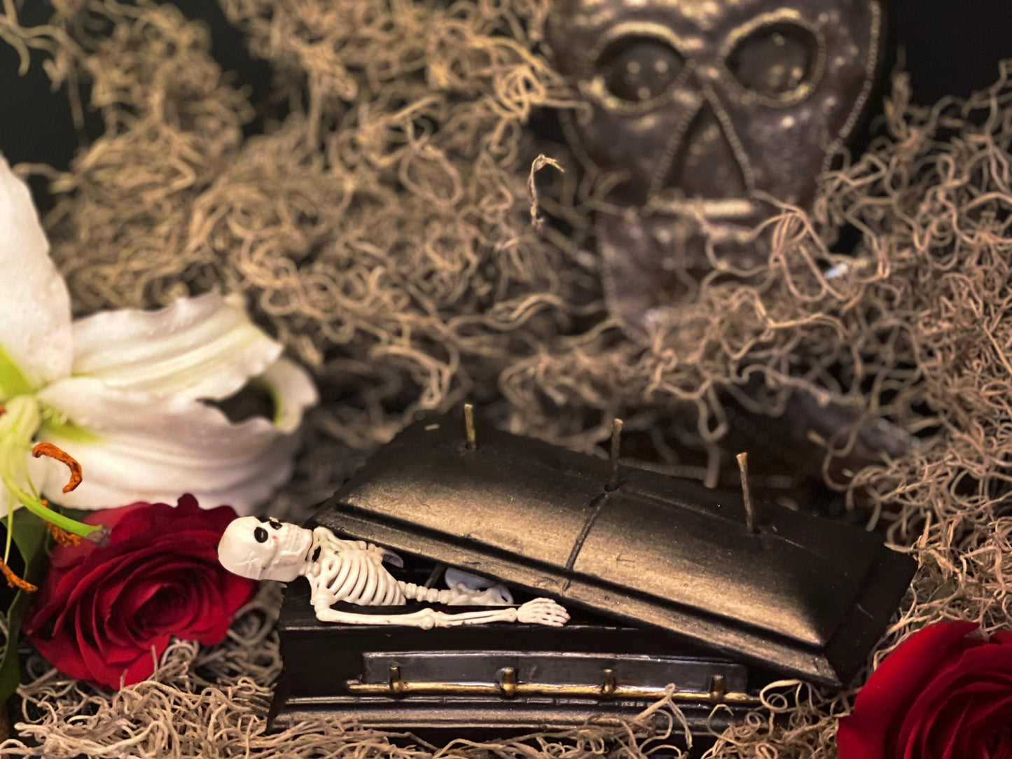 Loadable Coffin Candle with Three Wicks + Death to Negative Habits + Overcome Enemies + Casket + Shadow Work + Bury Sorrow + Destroy Evil