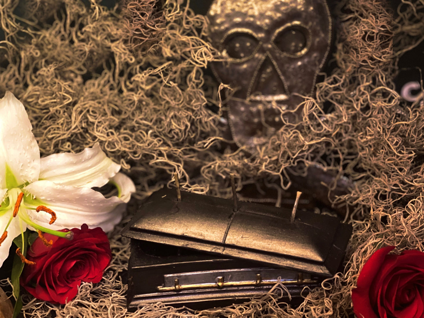Loadable Coffin Candle with Three Wicks + Death to Negative Habits + Overcome Enemies + Casket + Shadow Work + Bury Sorrow + Destroy Evil