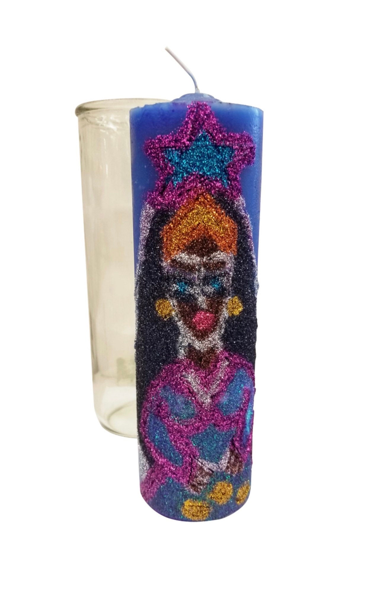 Yemaya Hand Carved Candle + Family Protection + Orisha + Santeria + Ifa + Yoruba + Lukumi + Santerismo