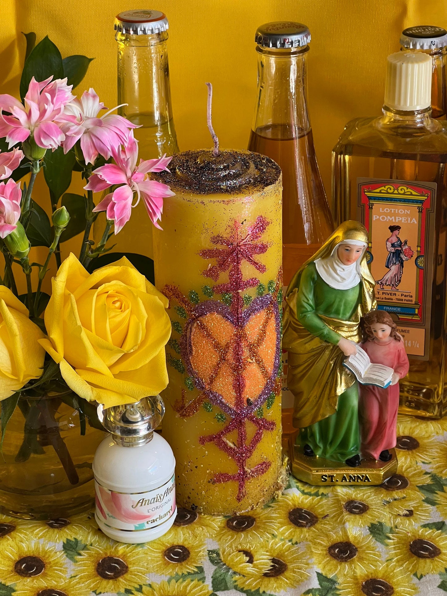 Anaisa Pye Hand Carved Candle + Passion & Seduction + 24K Gold + Saint Anne + Anaisa Pie