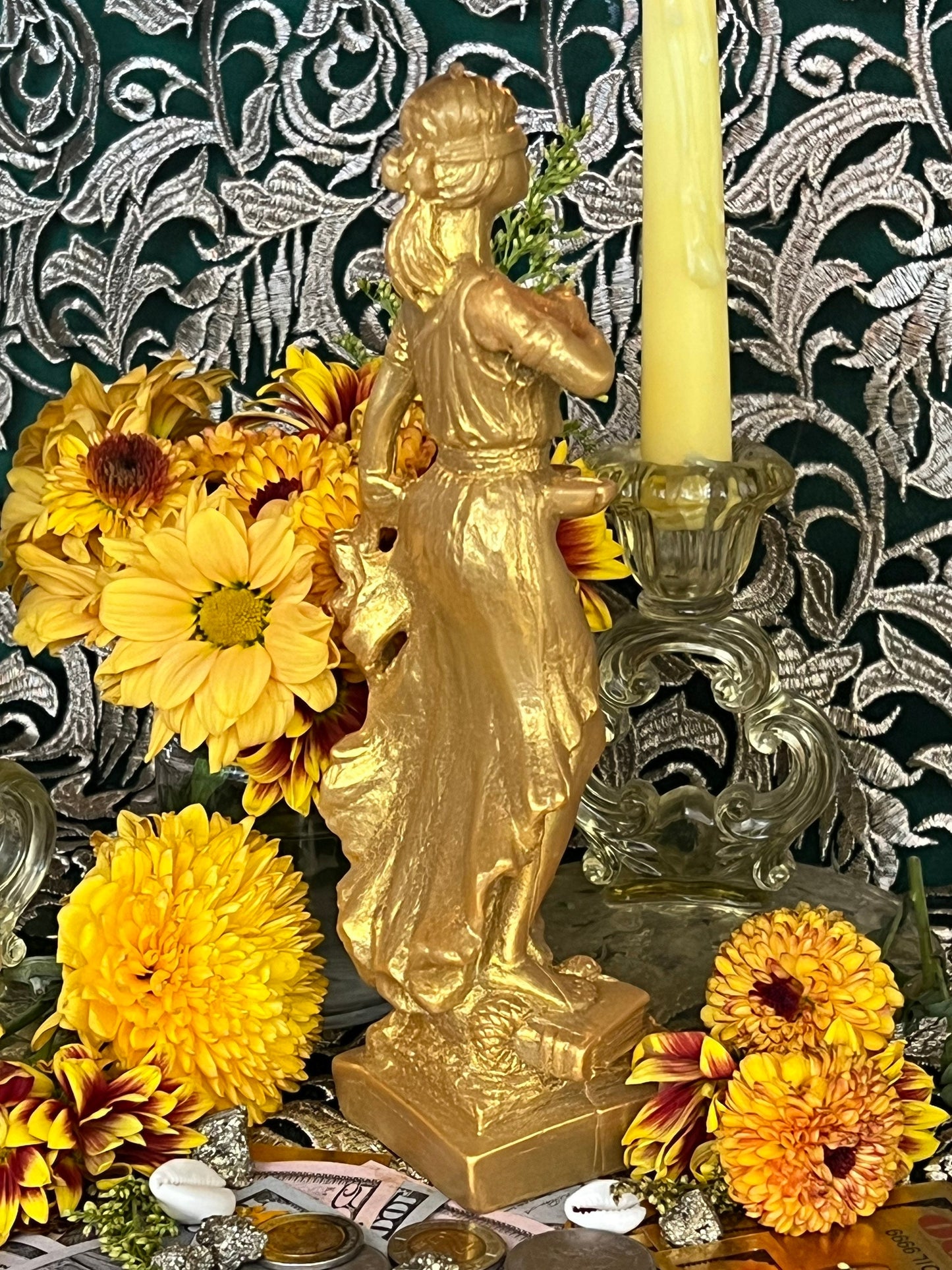 Lady Justice Candle + 24K Gold Leaf