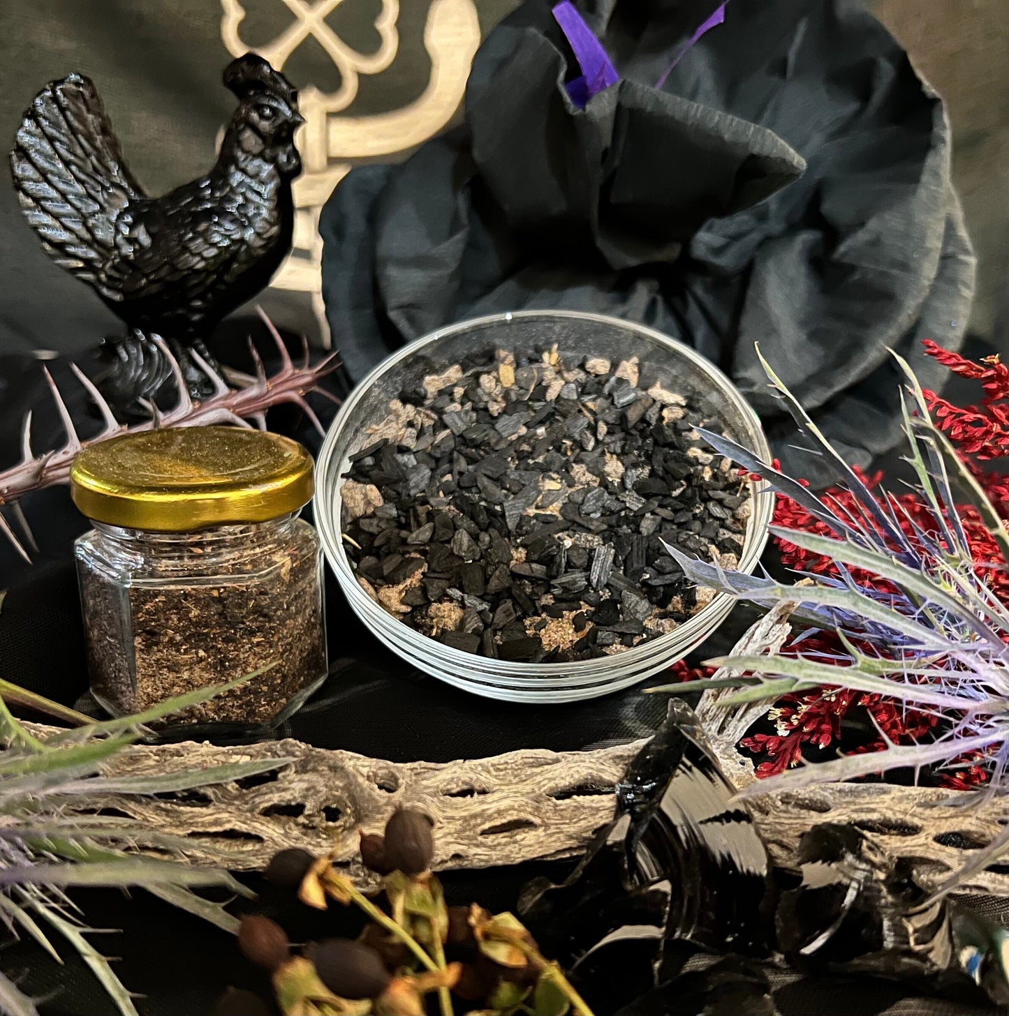 Gallina Negra Incense + Cleansing + Uncrossing + Quita Maldicion + Hand Blended + Sahumerio + Brujeria + Black Pullet