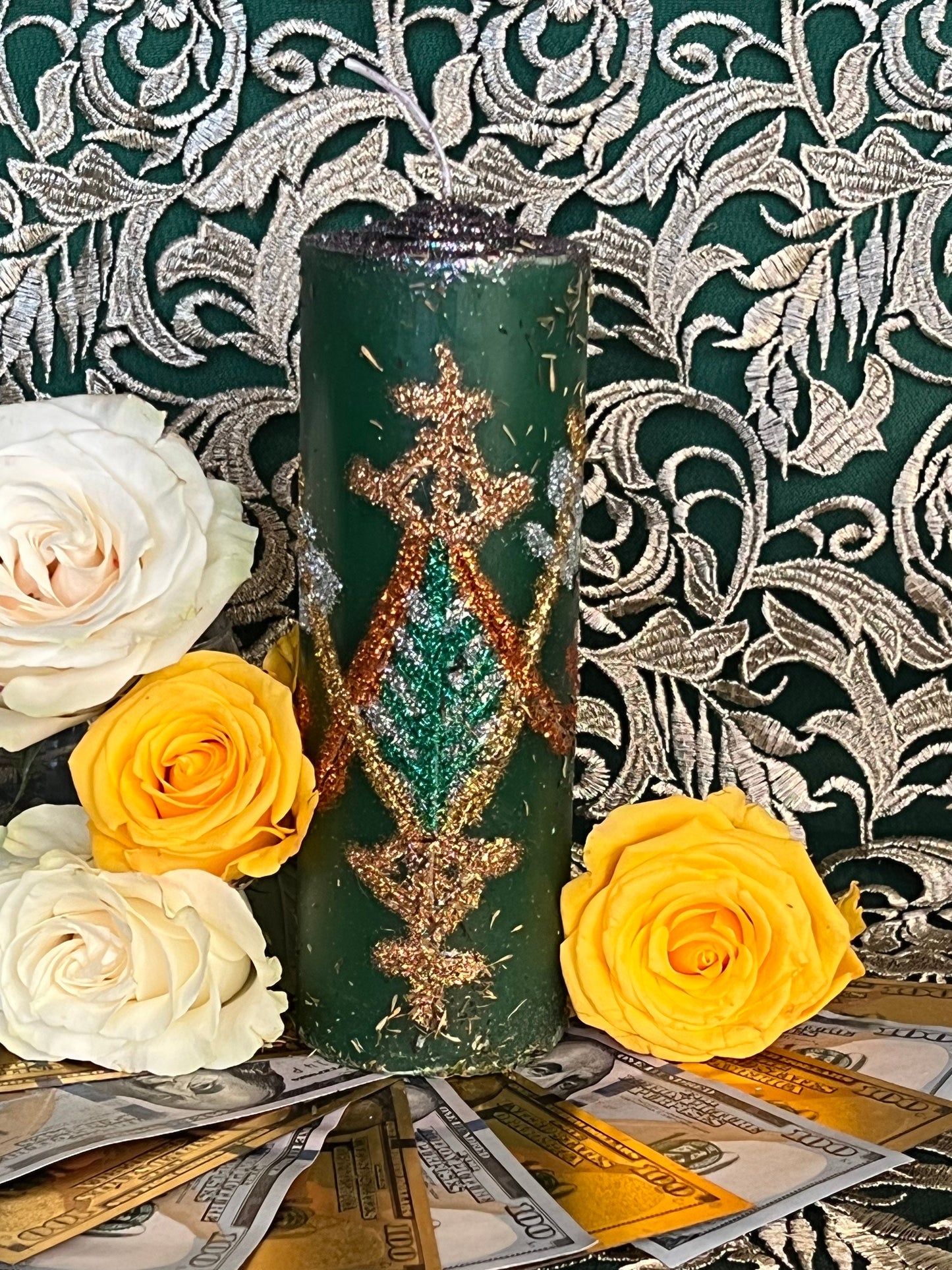 Ayizan Prosperity Hand Carved Candle + Money + Better Business + More Customers + Llame Cliente + Fixed