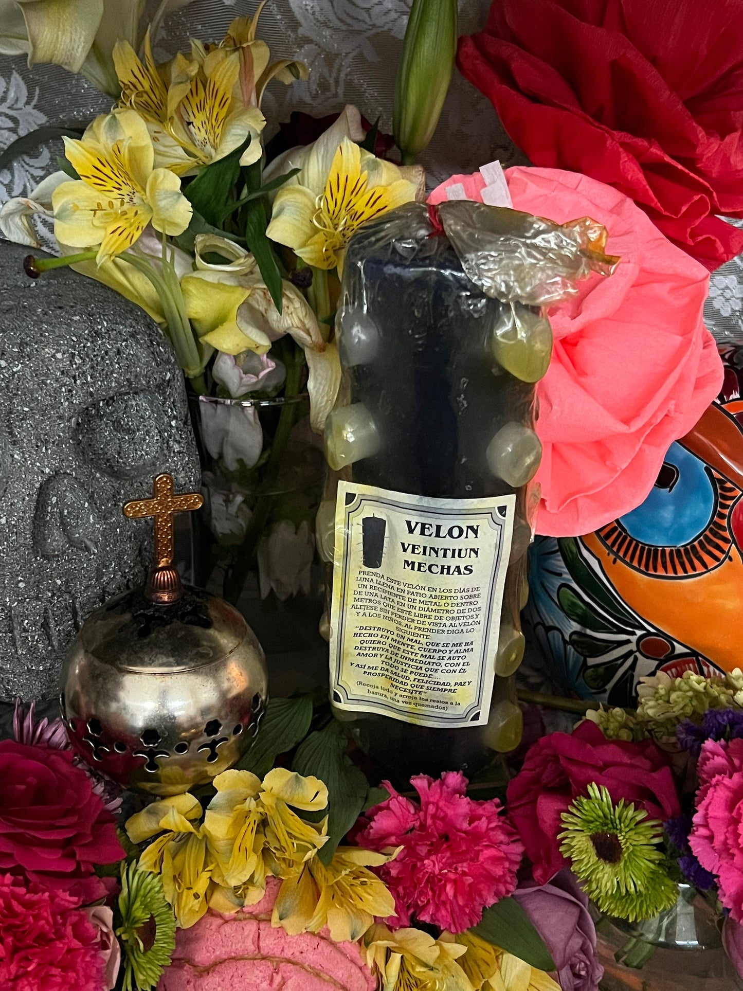 Destroy Evil Candle + Vela Para Destruir el Mal + 21 Mechas + Made in Mexico