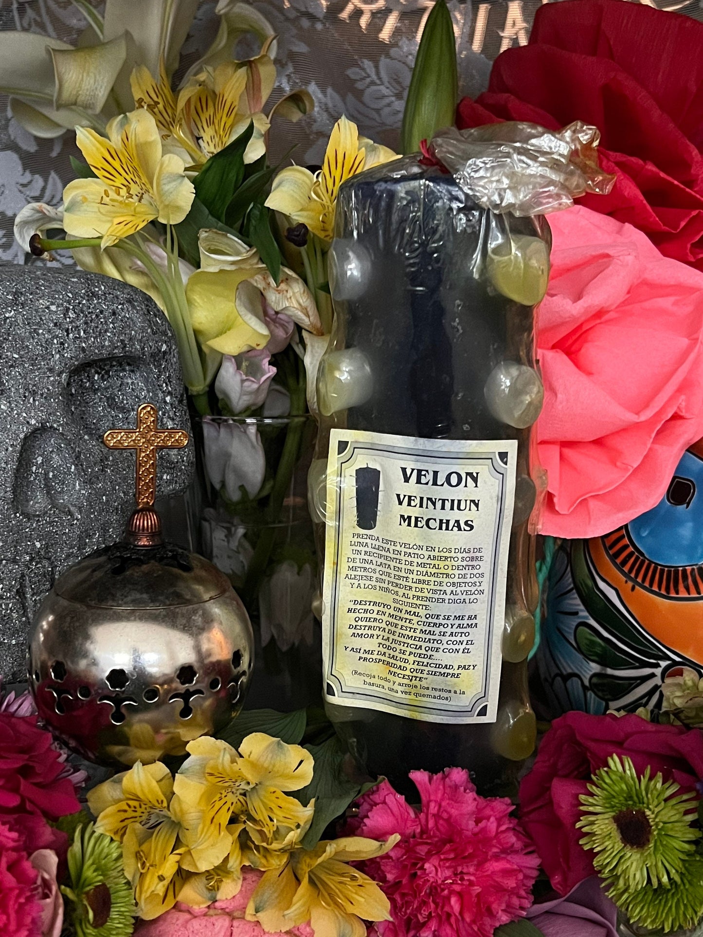 Destroy Evil Candle + Vela Para Destruir el Mal + 21 Mechas + Made in Mexico