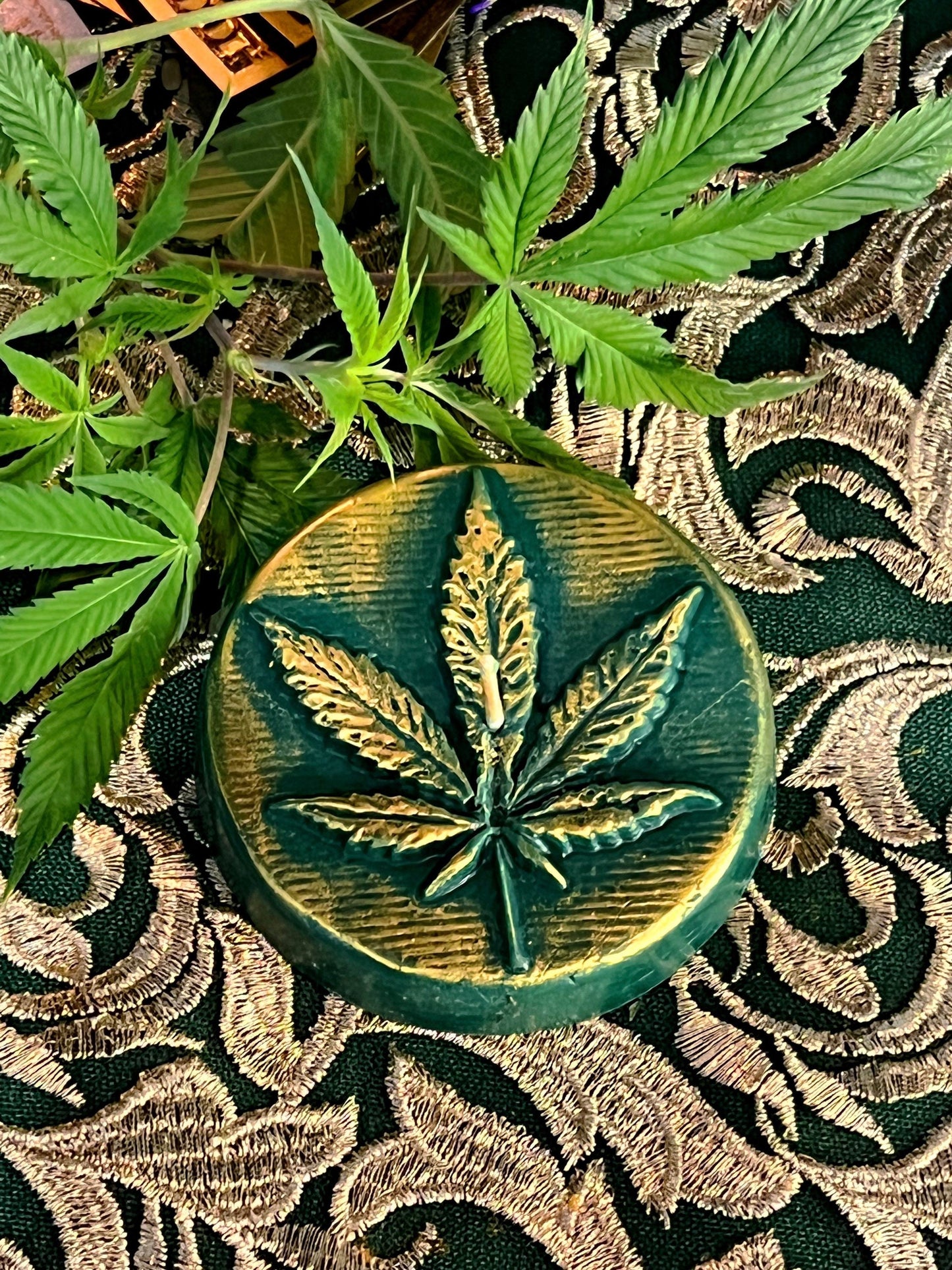 Marijuana Leaf Candle + Santa Muerte Offering