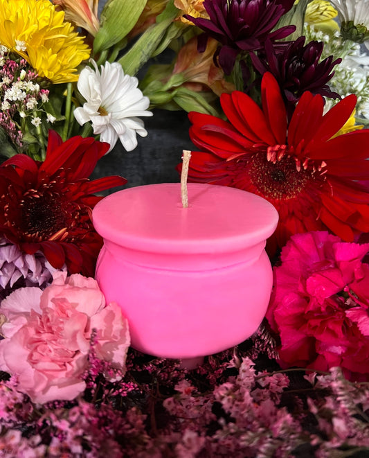 Loadable Pink Cauldron Candle + Gentle Love + Sweet Friendship