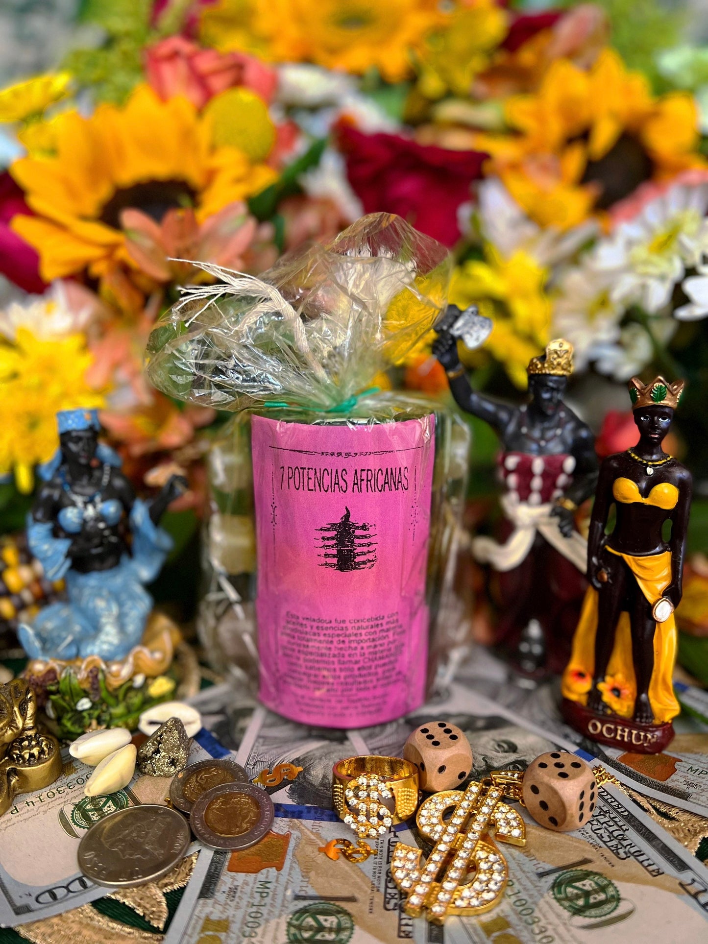 7 Potencias Africanas Candle + 7 Mechas + Made in Mexico + 7 African Powers