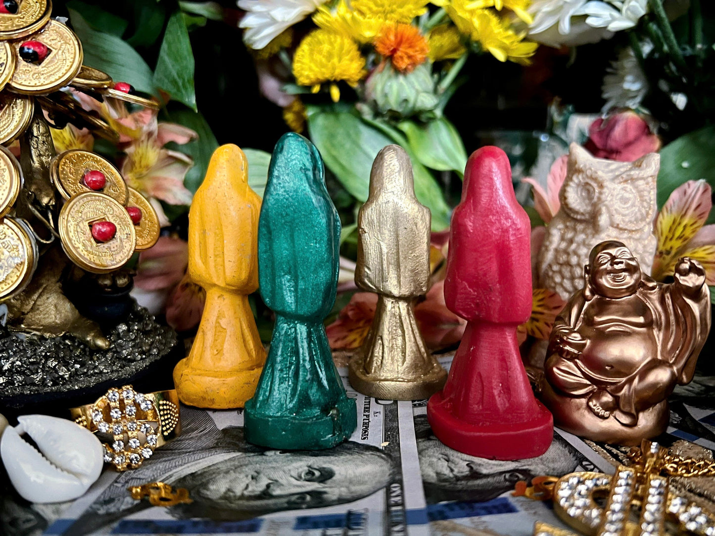 Santa Muerte Statuettes 3” + Blessed + Fixed + Made in Mexico