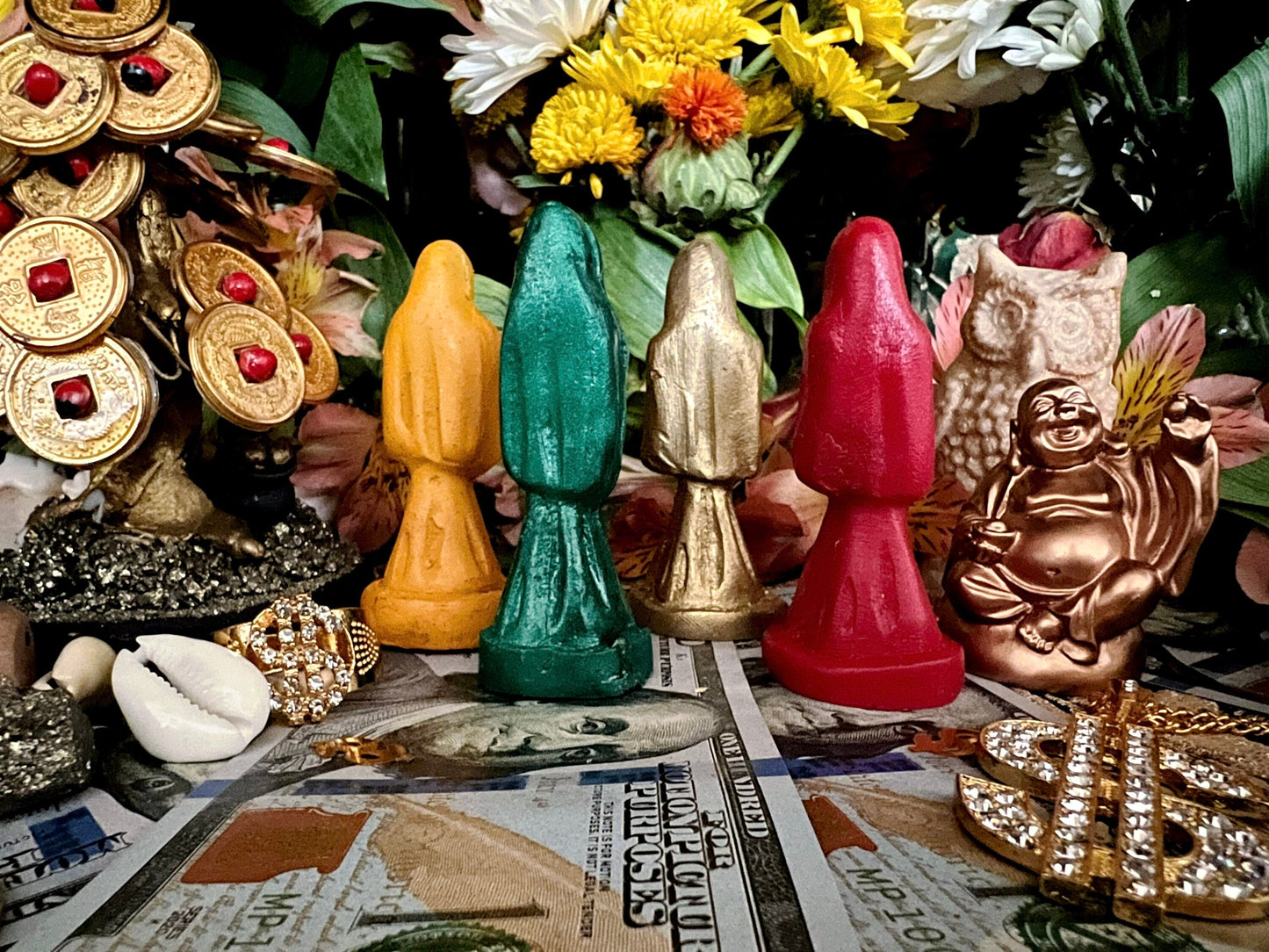 Santa Muerte Statuettes 3” + Blessed + Fixed + Made in Mexico