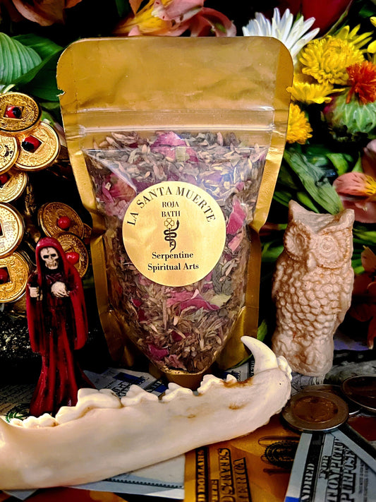 Santa Muerte Roja Herbs + Candle Dressing