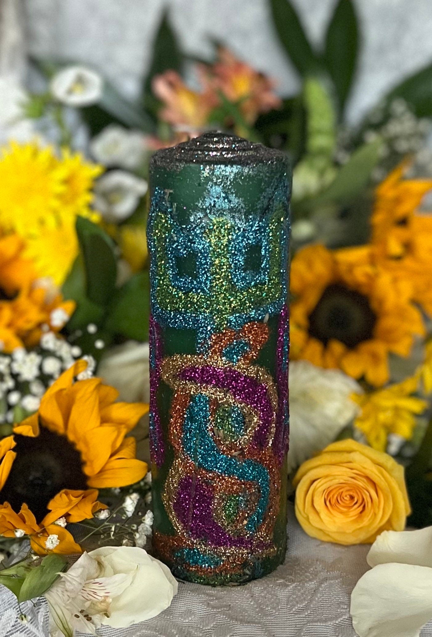 Inle Healing Hand Carved Candle + Health + Orisha + Santeria + Ifa + Yoruba + Lukumi + Santerismo