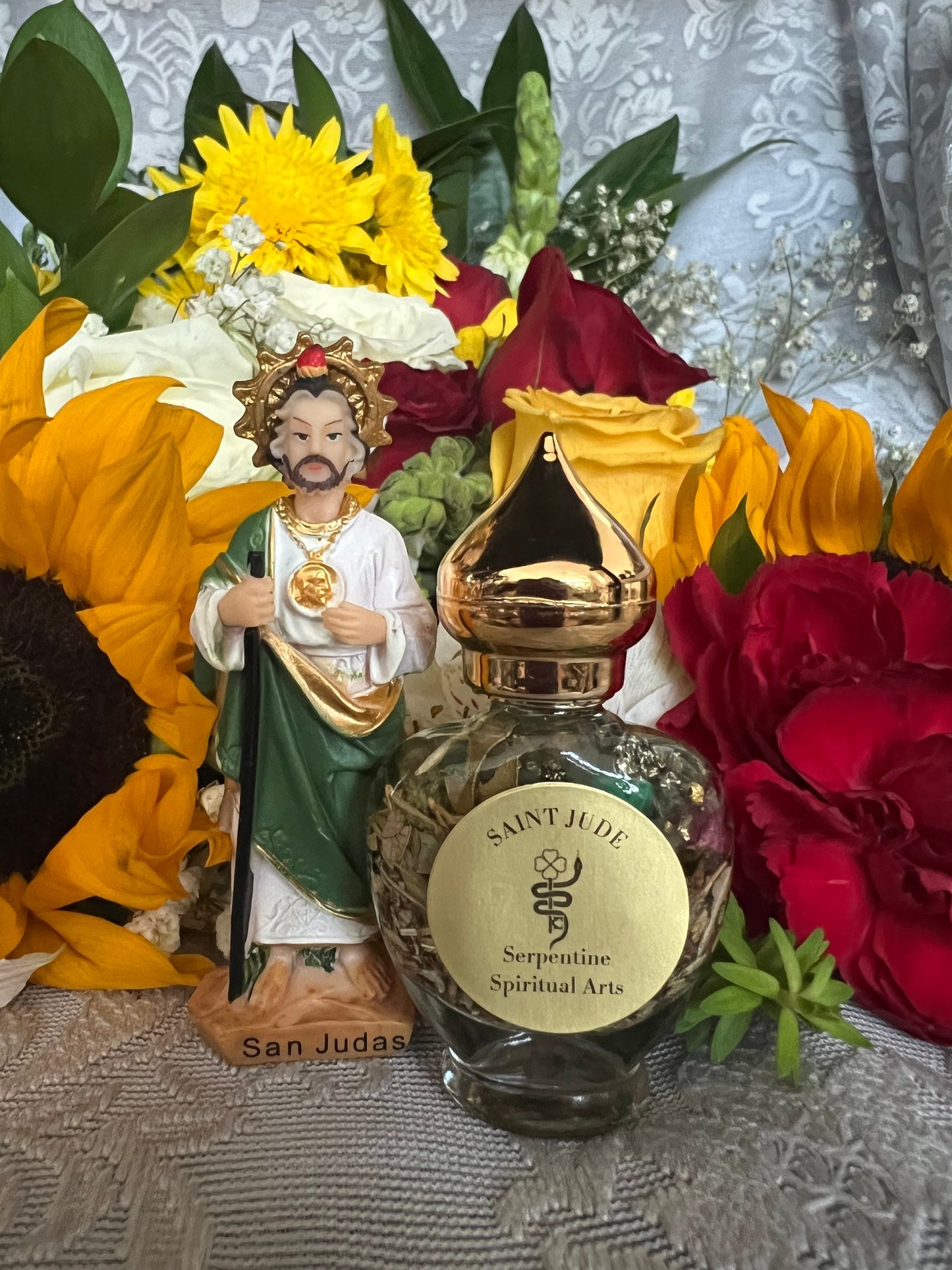 Saint Jude Oil + Healing + Fast Luck + Money + Protection